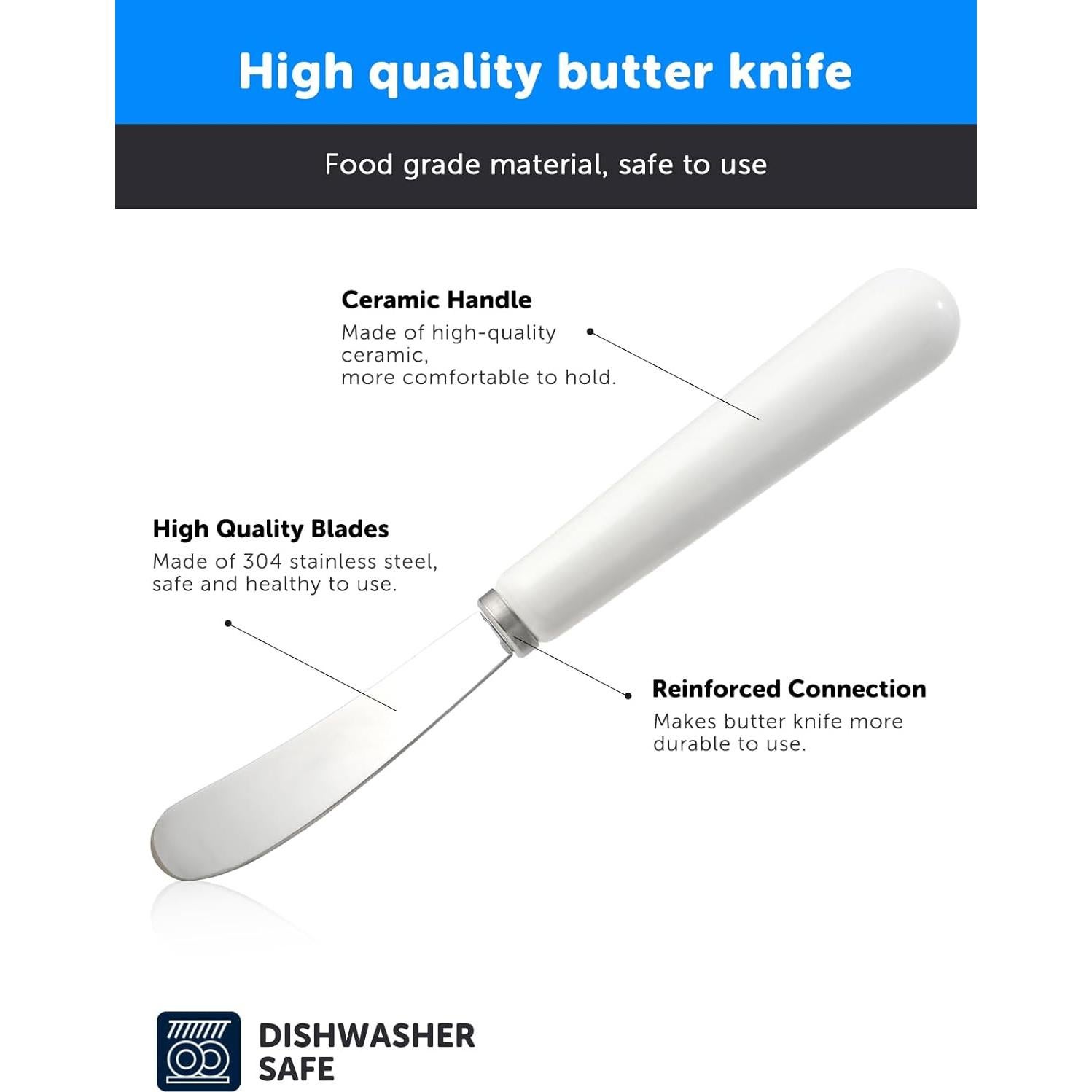 Cuchillo para Untar Mantequilla AISBUGUR 2Pack Acero Inoxidable 17.5 cm