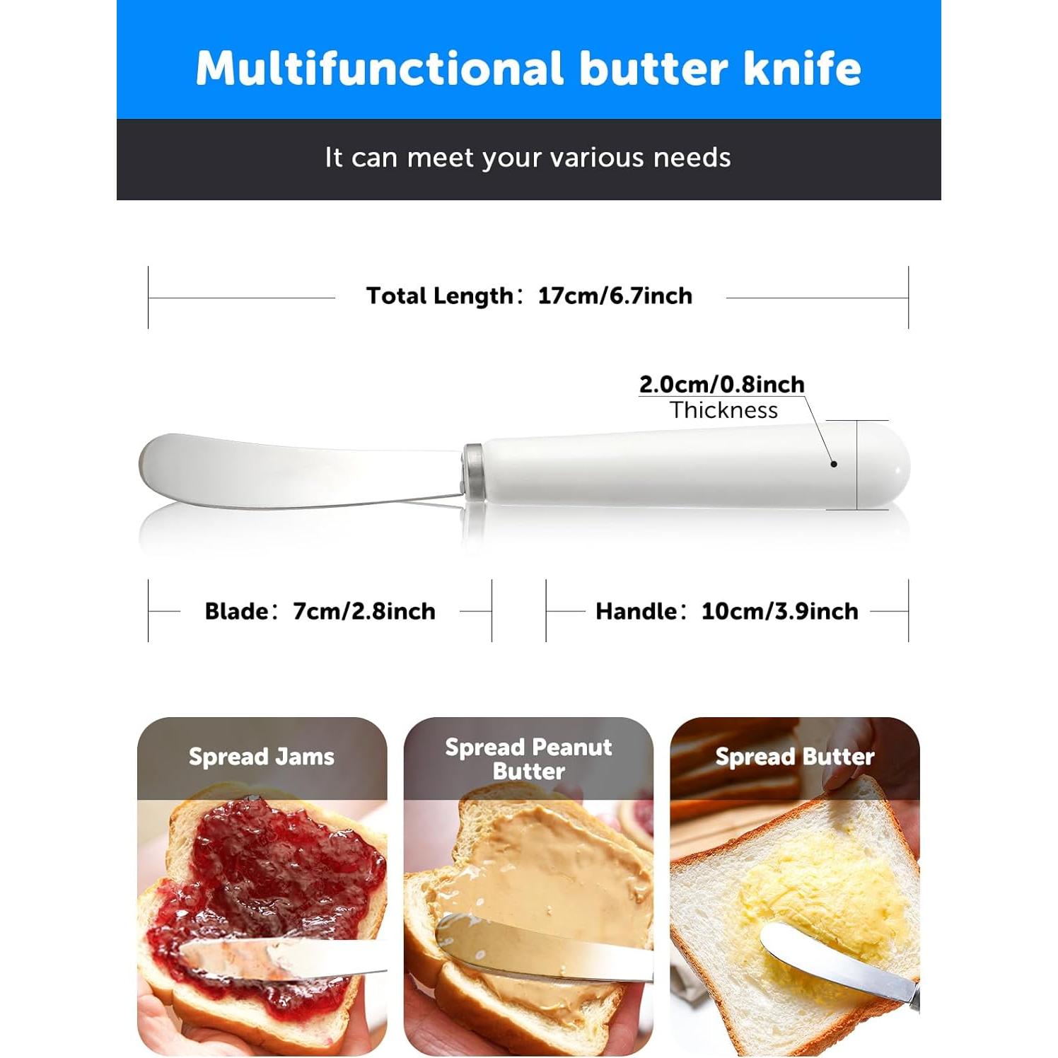 Cuchillo para Untar Mantequilla AISBUGUR 2Pack Acero Inoxidable 17.5 cm