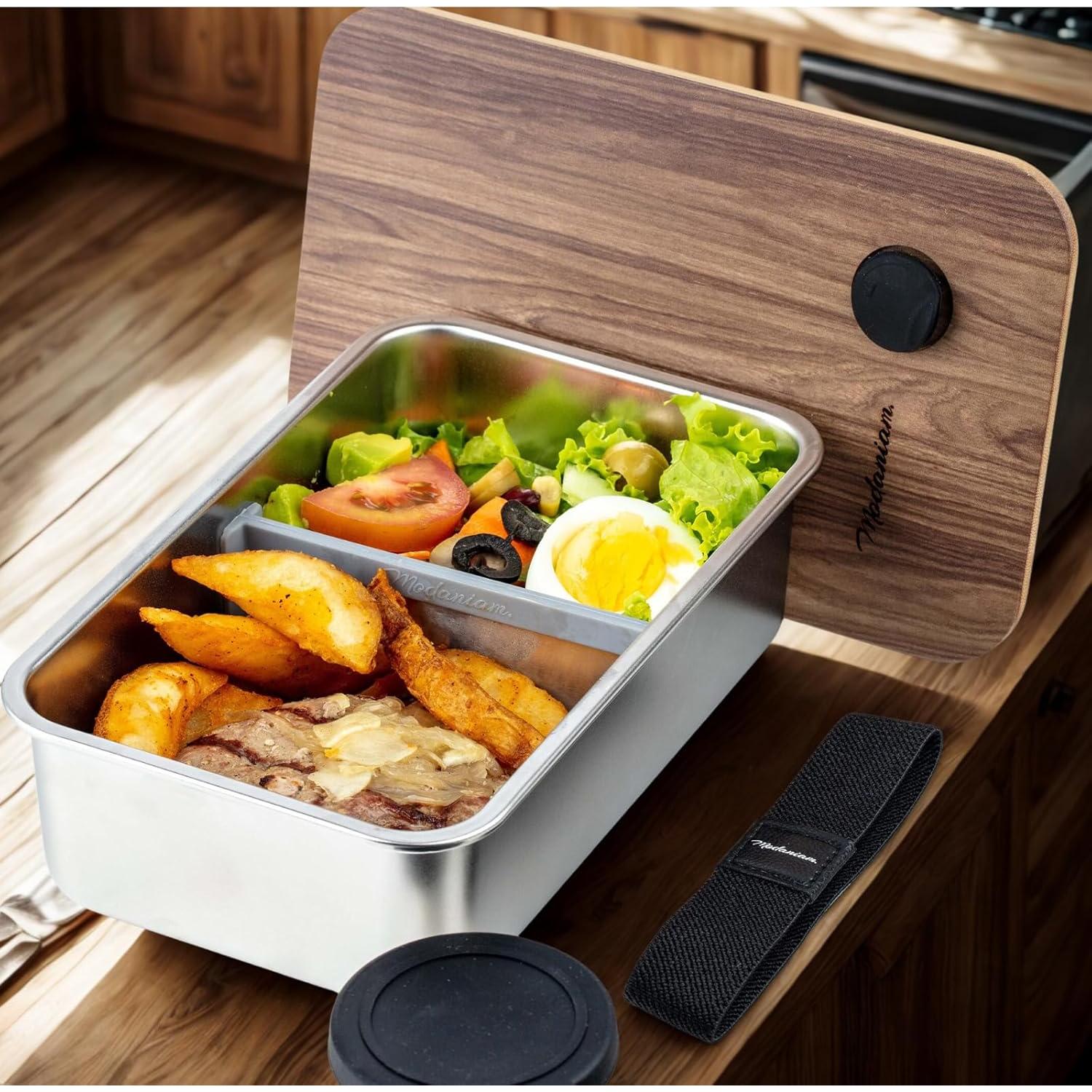 Caja Bento de Acero Inoxidable Modaniam 44Oz Resistente a Fugas