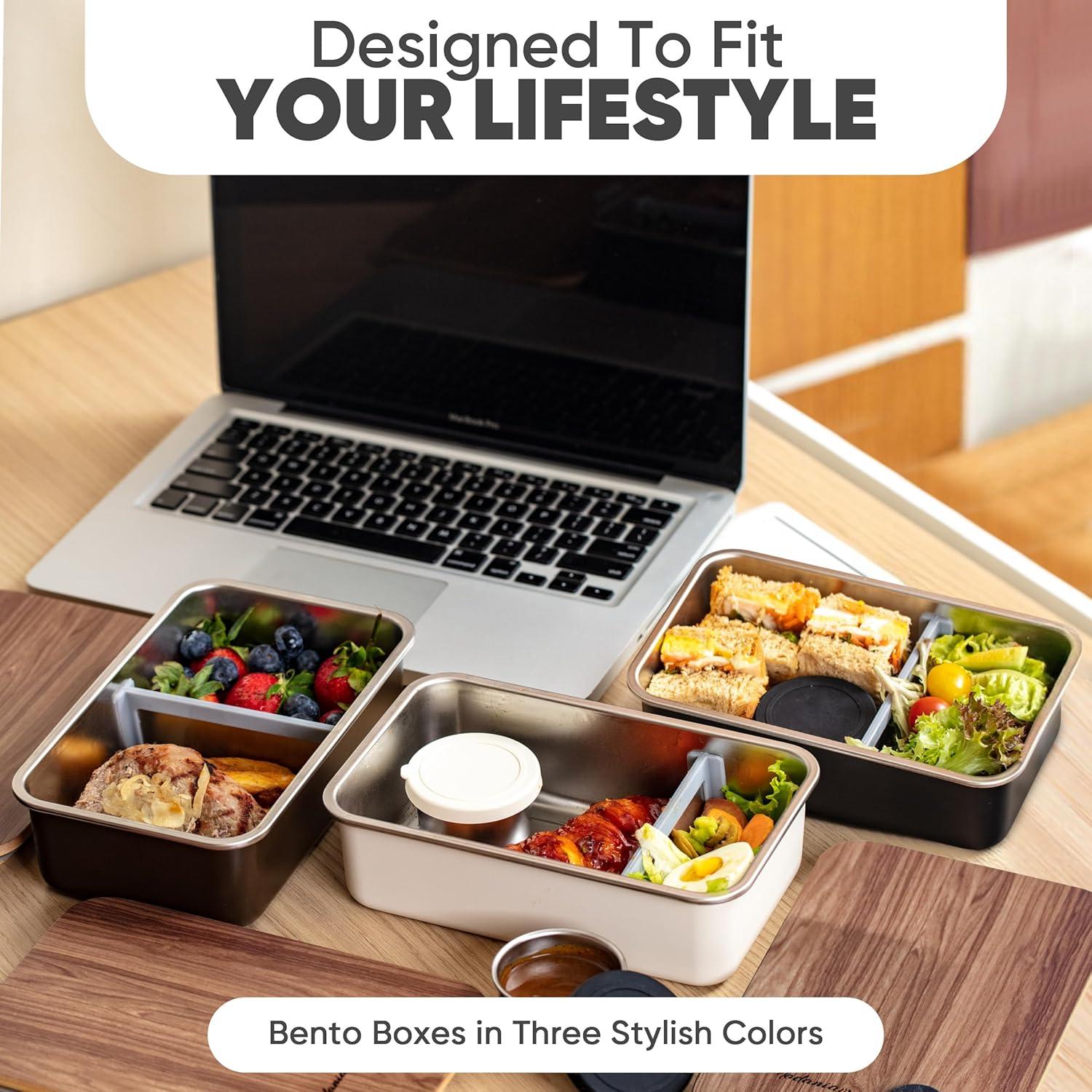 Caja Bento de Acero Inoxidable Modaniam 44Oz Resistente a Fugas