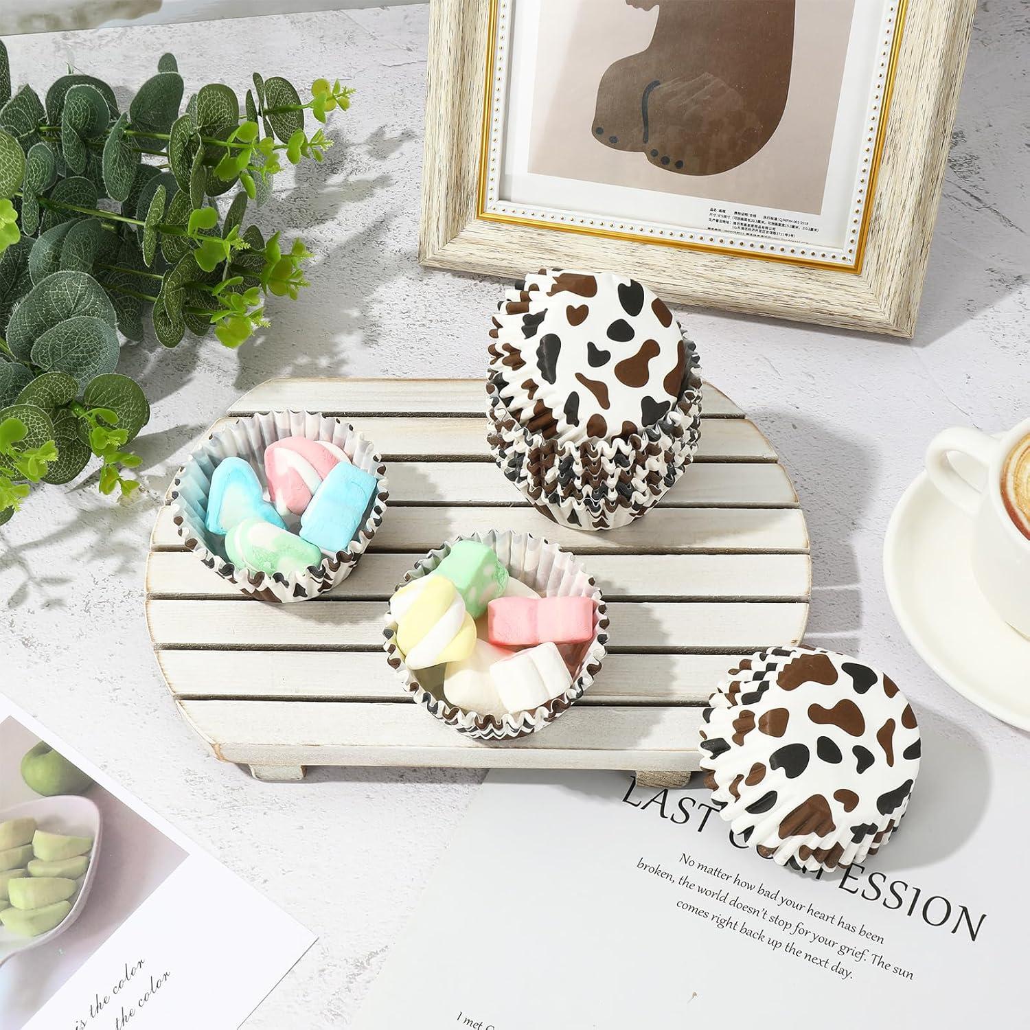 300 Tazas de Papel para Hornear Whaline Diseño Vaca 5x3cm