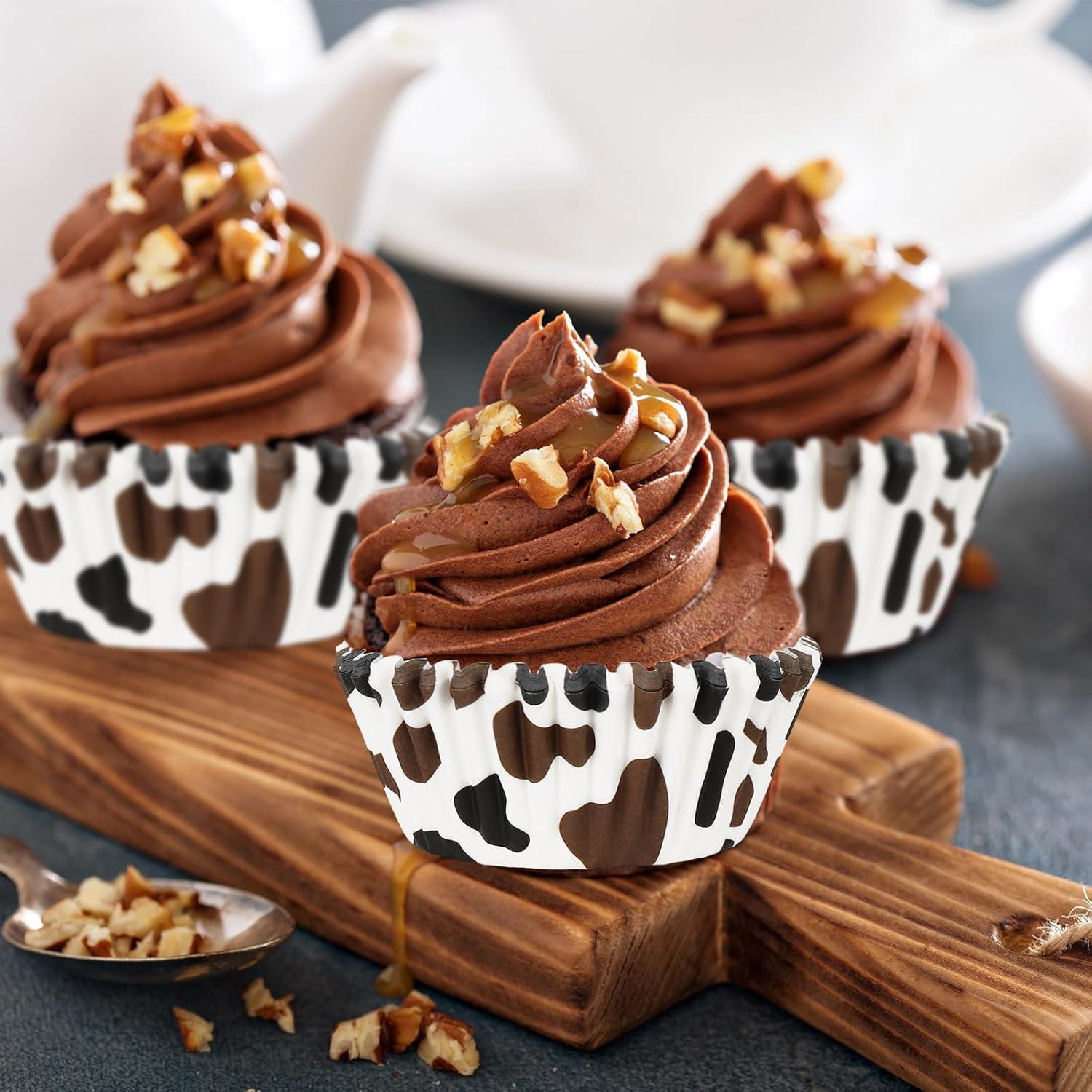 300 Tazas de Papel para Hornear Whaline Diseño Vaca 5x3cm