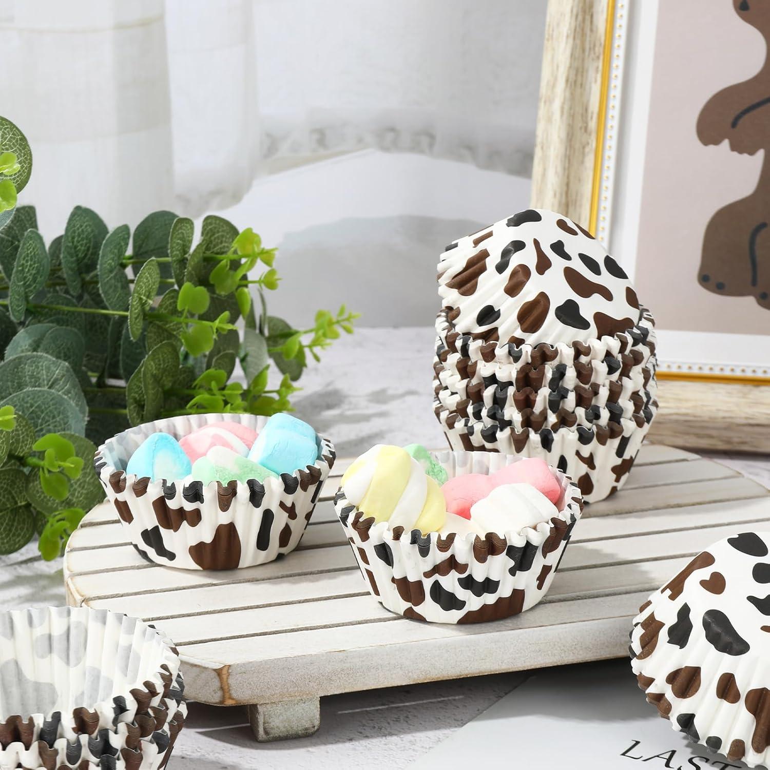 300 Tazas de Papel para Hornear Whaline Diseño Vaca 5x3cm