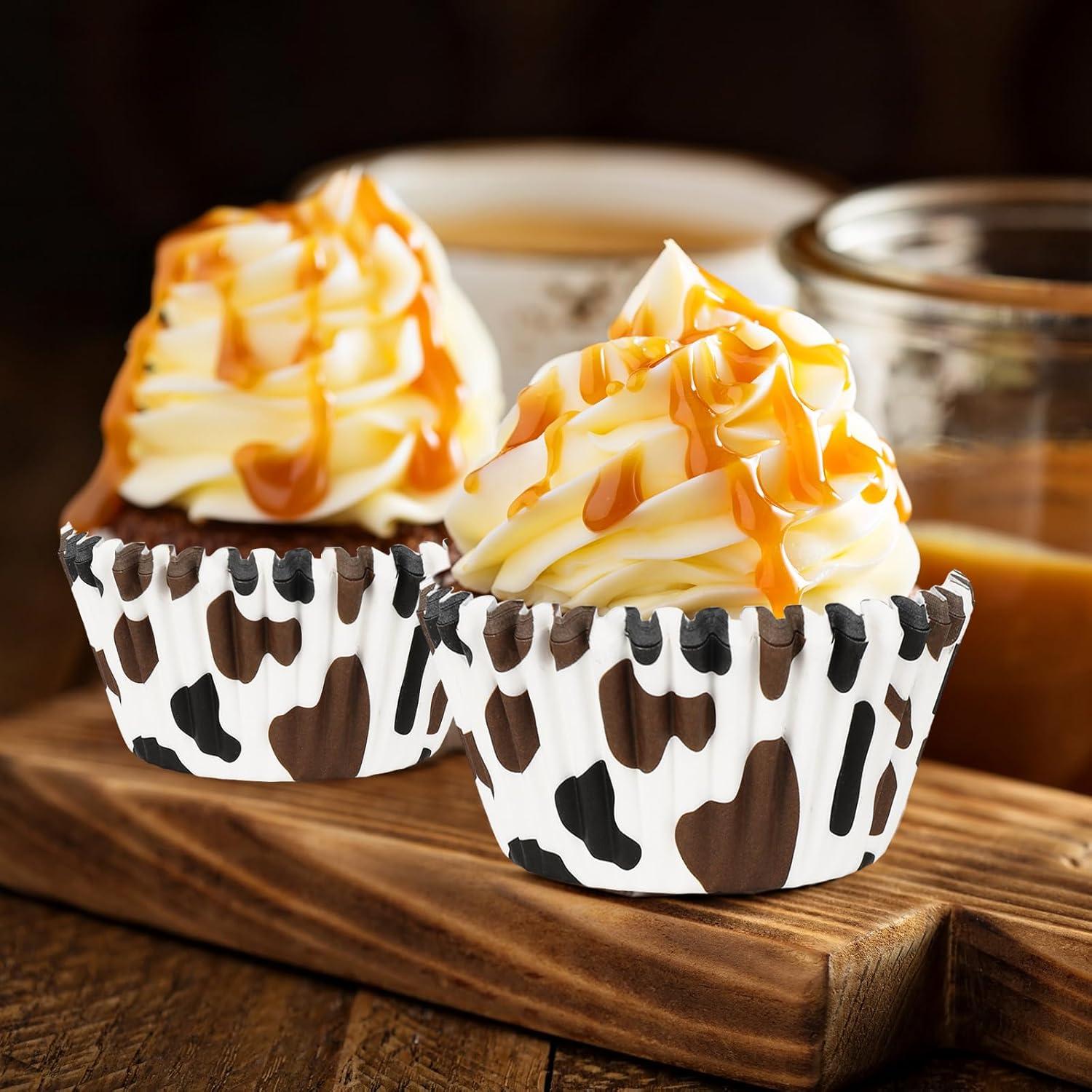 300 Tazas de Papel para Hornear Whaline Diseño Vaca 5x3cm