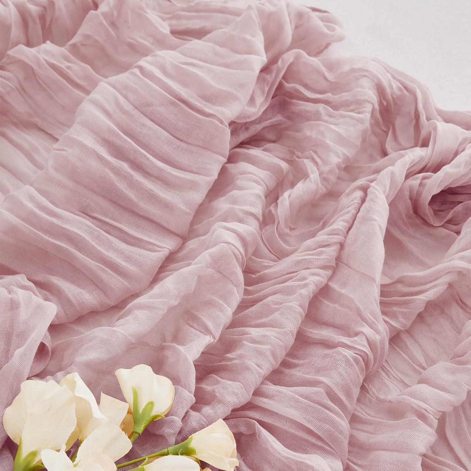 Corredor de Mesa de Gasa Rosa Bebé 35x160 cm para Bodas