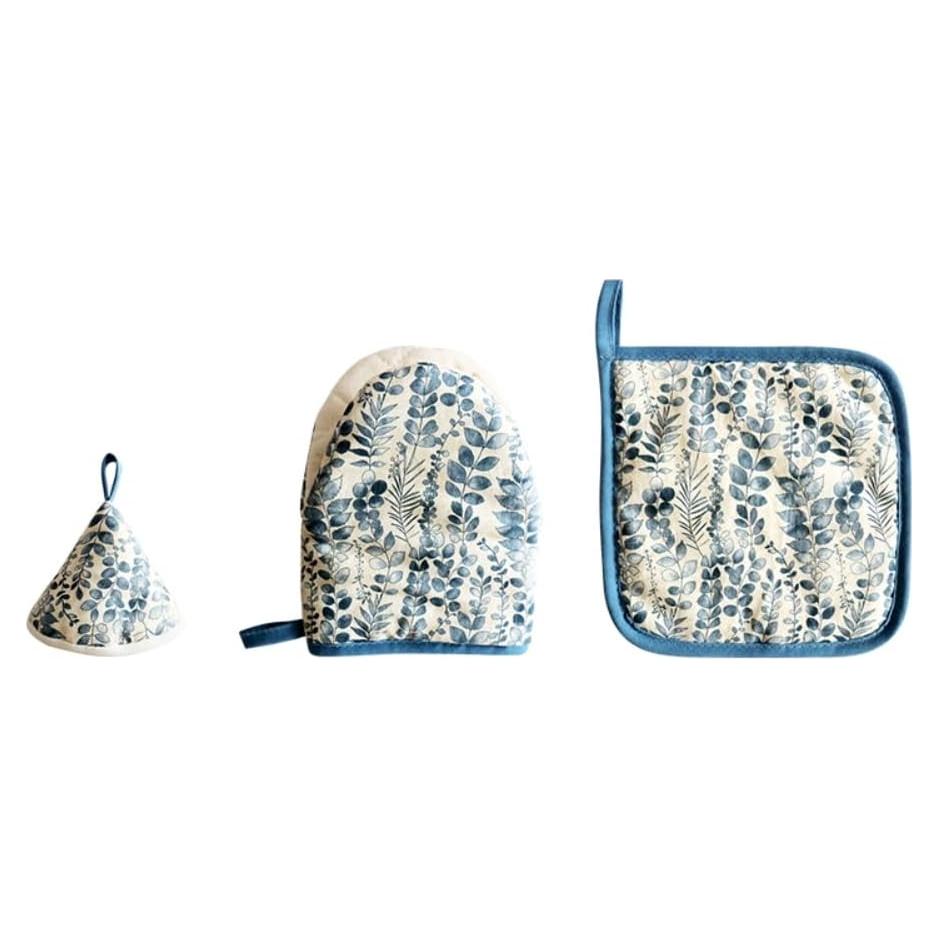 Juego de Manoplas de Horno Genérico 3 Piezas Algodón Lino