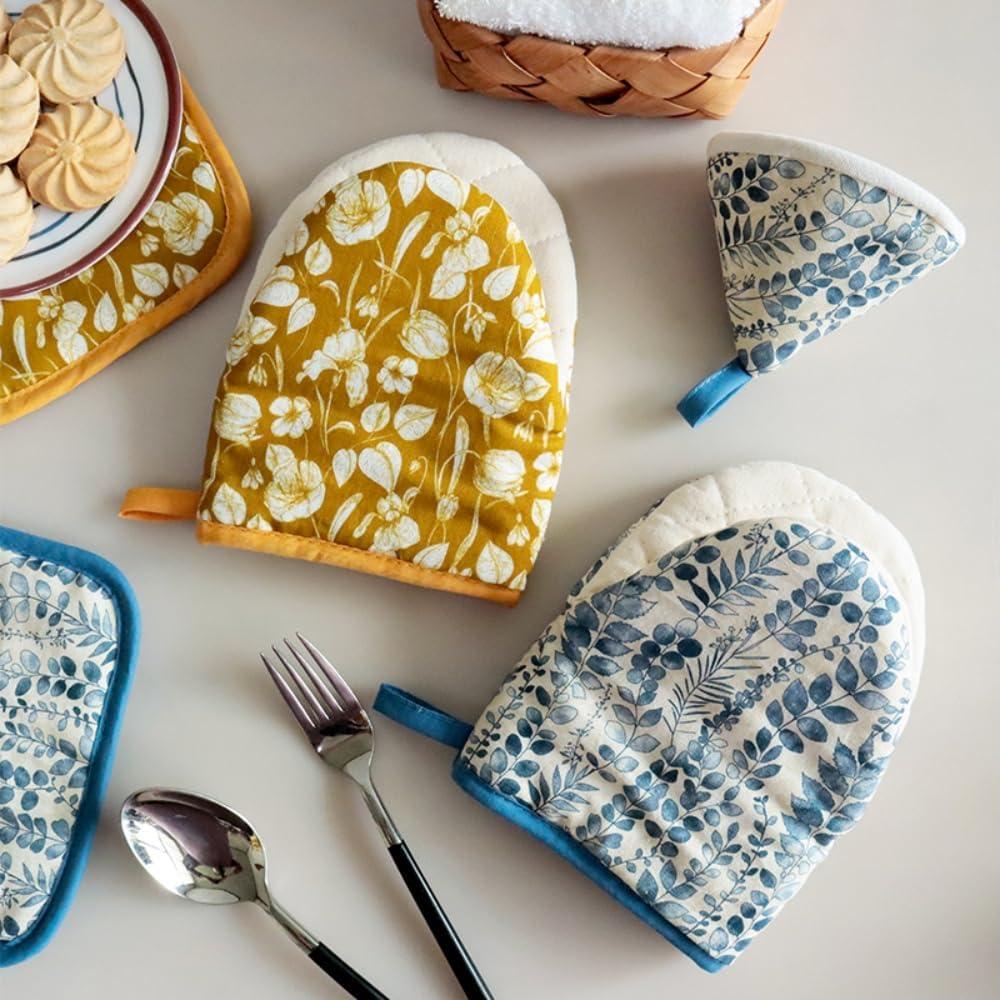 Juego de Manoplas de Horno Genérico 3 Piezas Algodón Lino