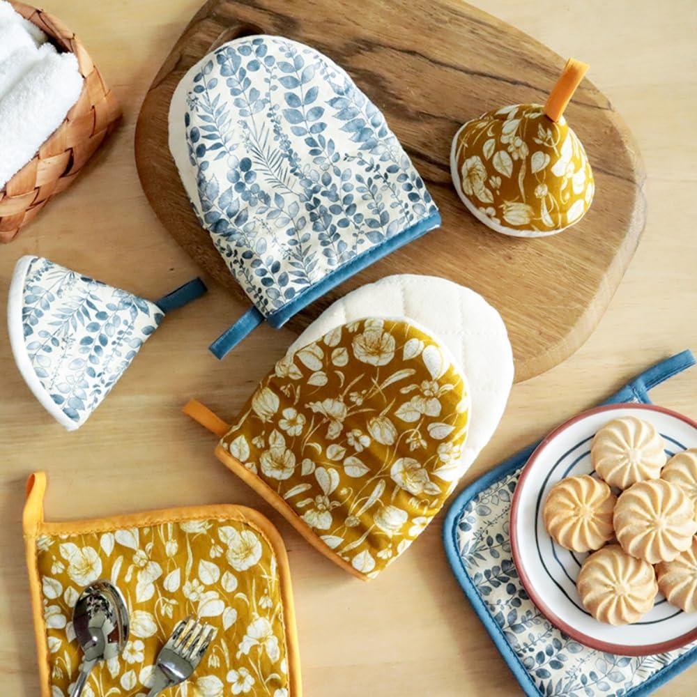Juego de Manoplas de Horno Genérico 3 Piezas Algodón Lino