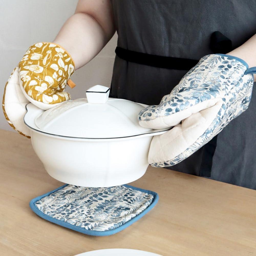 Juego de Manoplas de Horno Genérico 3 Piezas Algodón Lino