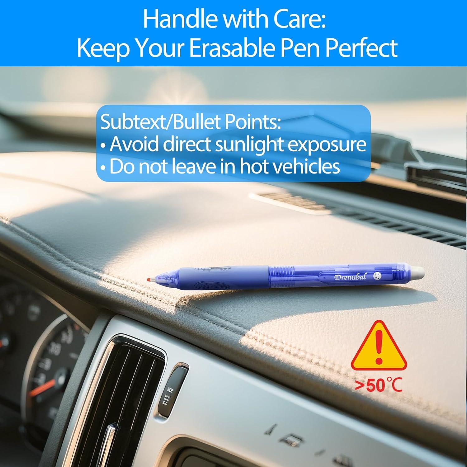 Set de Bolígrafos Borrables Drenubal 0.7mm - Azul y Negro