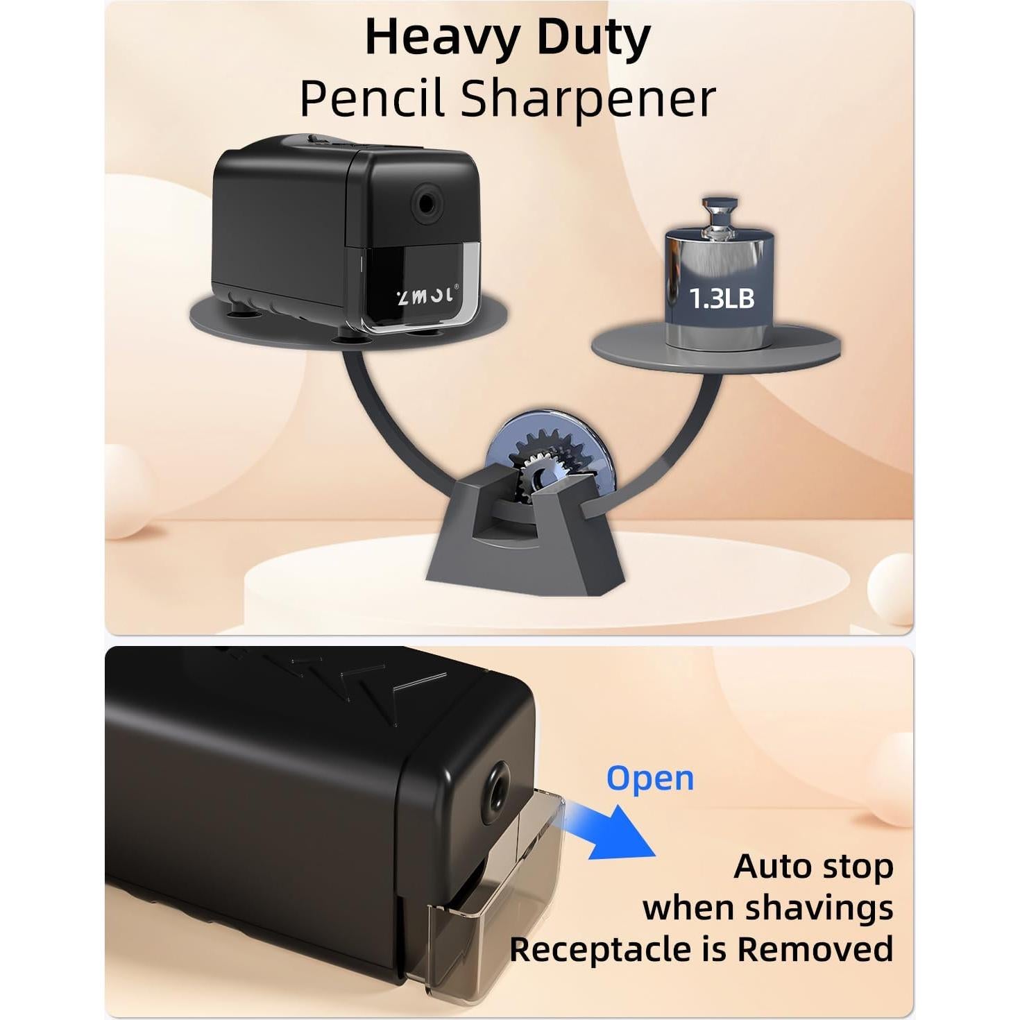 Sacapuntas Eléctrico Zmol Profesional 10000 Afilados Rápidos