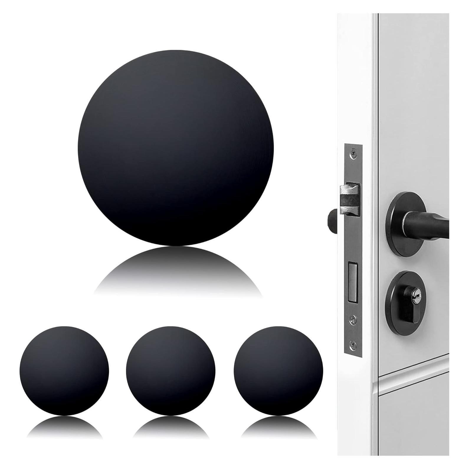 Topes de Puerta XoYoZo Silicona Autoadhesivos 4.5cm - Negro