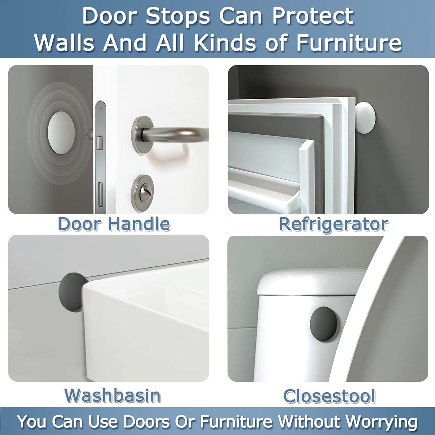 Topes de Puerta XoYoZo Silicona Autoadhesivos 4.5cm - Negro