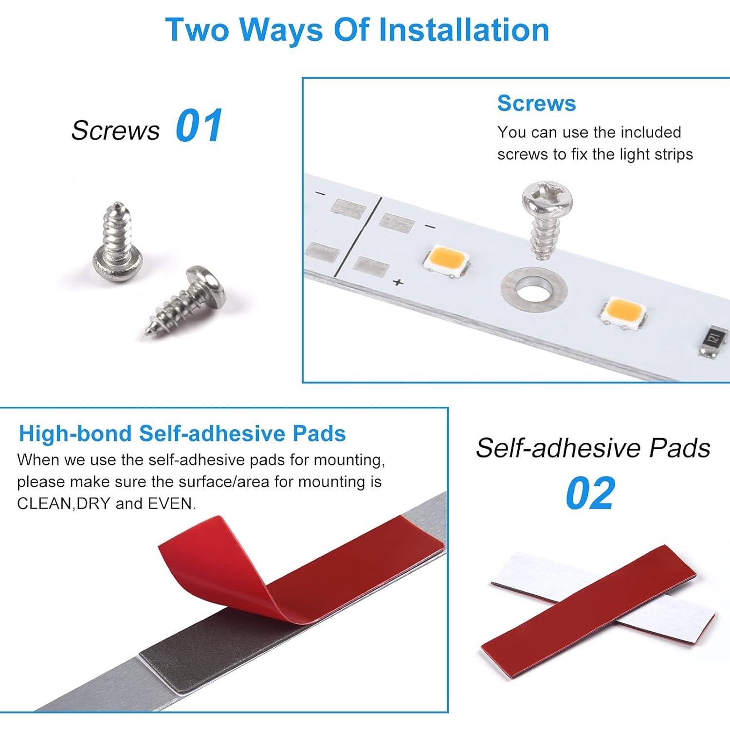 Kit de Iluminación LED Bajo Gabinete 6 PCS 30 cm Blanco Cálido