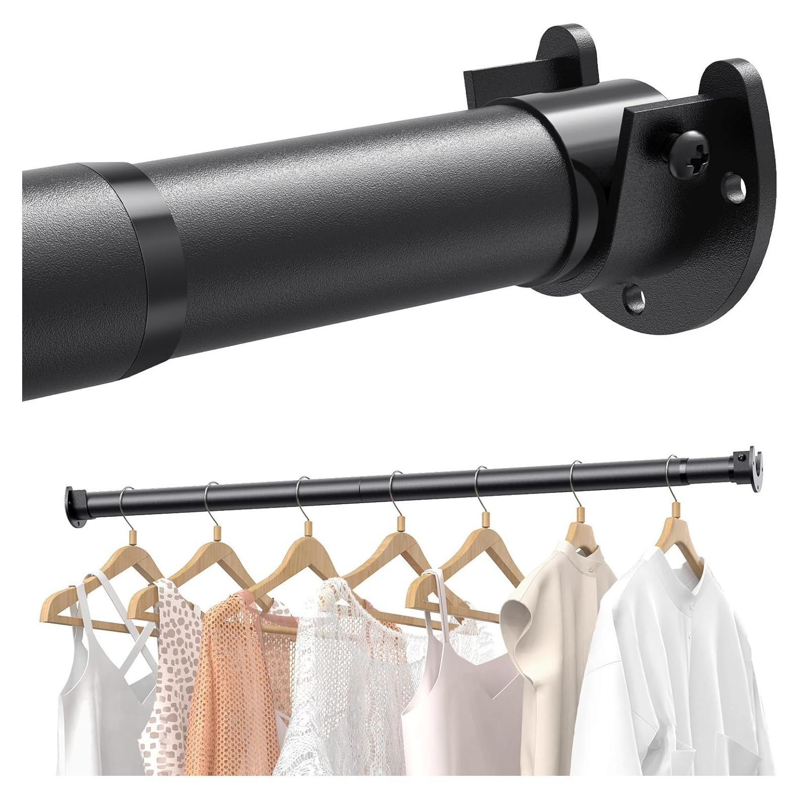 Barra de Closet Ajustable Supforce 43.2-71.1 cm Metal Negro