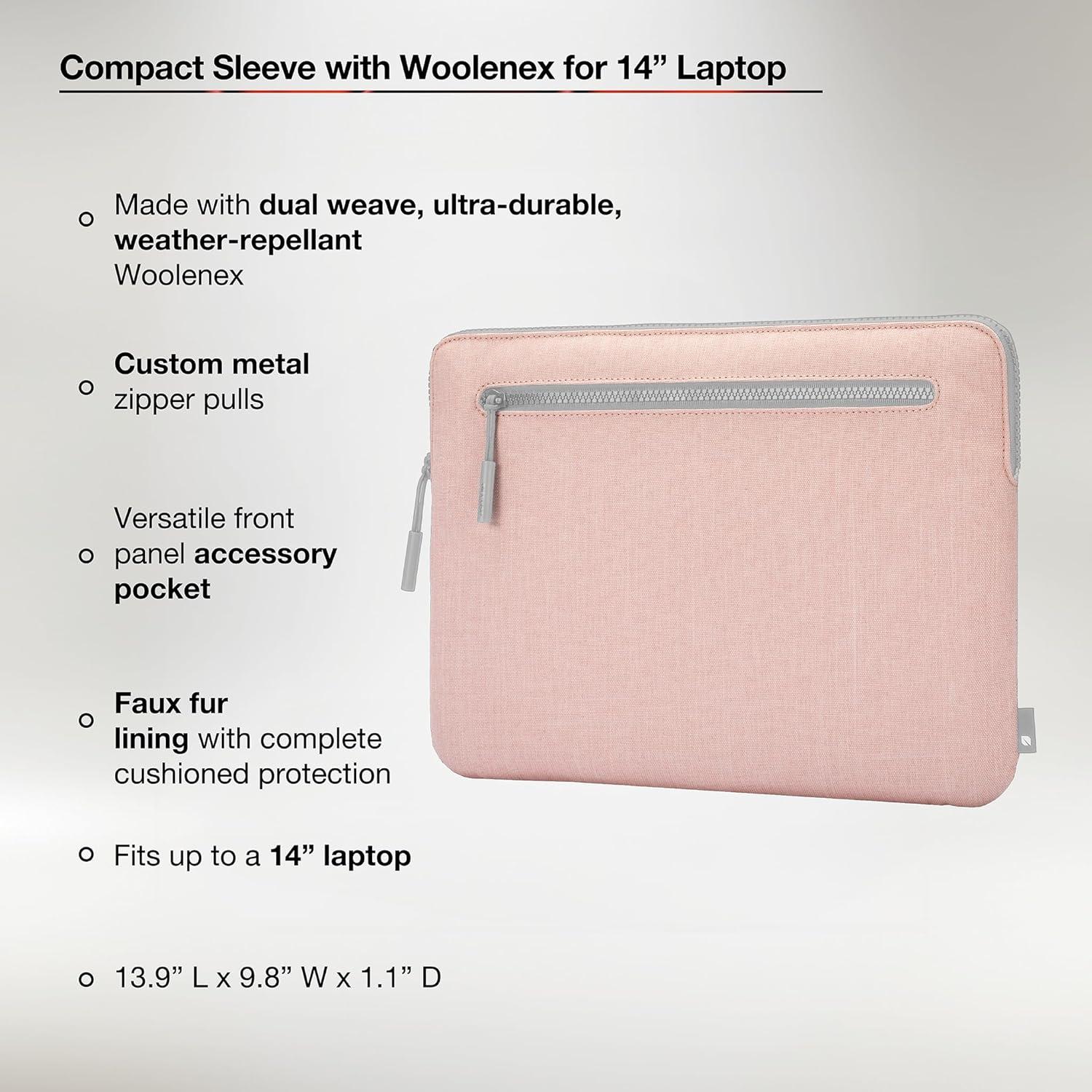 Funda Compacta Incase para Laptop 14" Rosa Blush - Ligera y Resistente