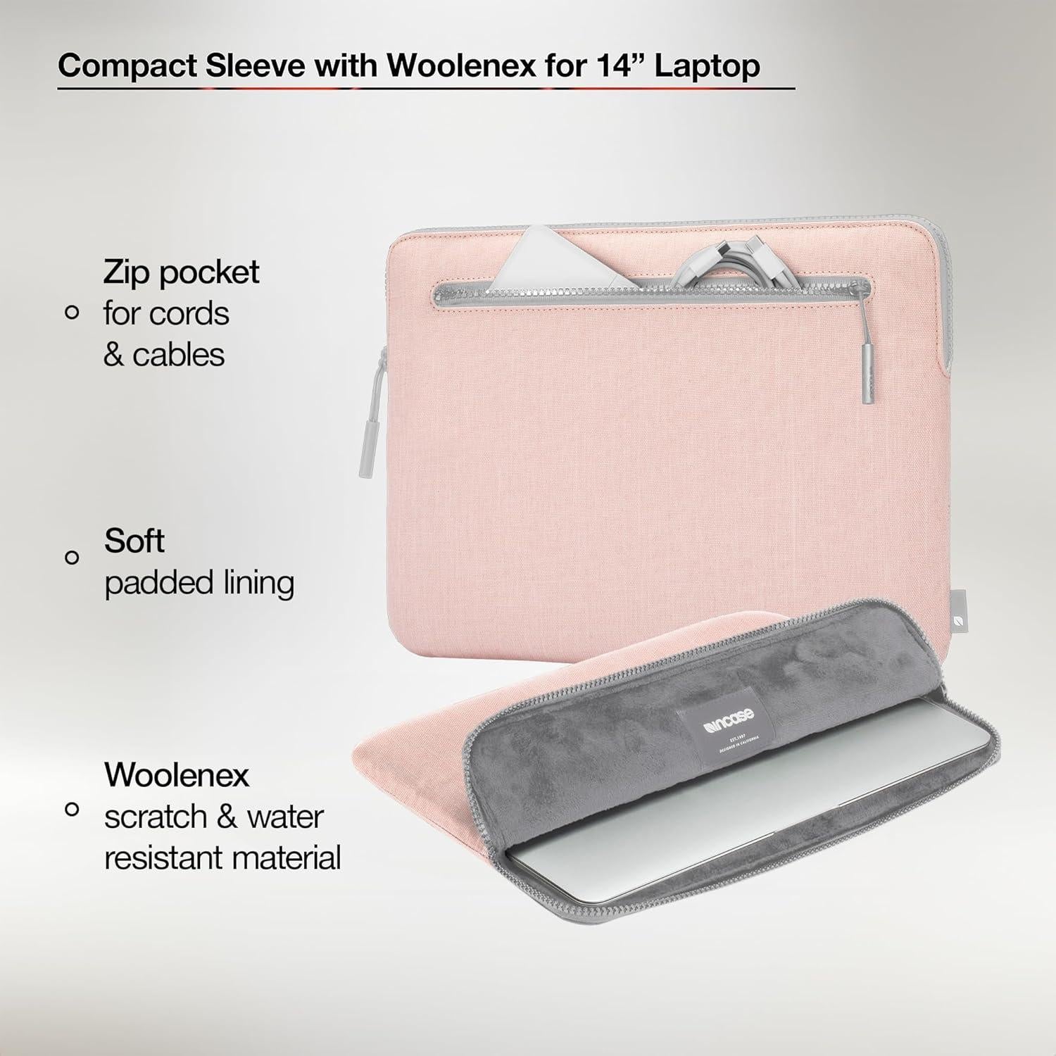 Funda Compacta Incase para Laptop 14" Rosa Blush - Ligera y Resistente