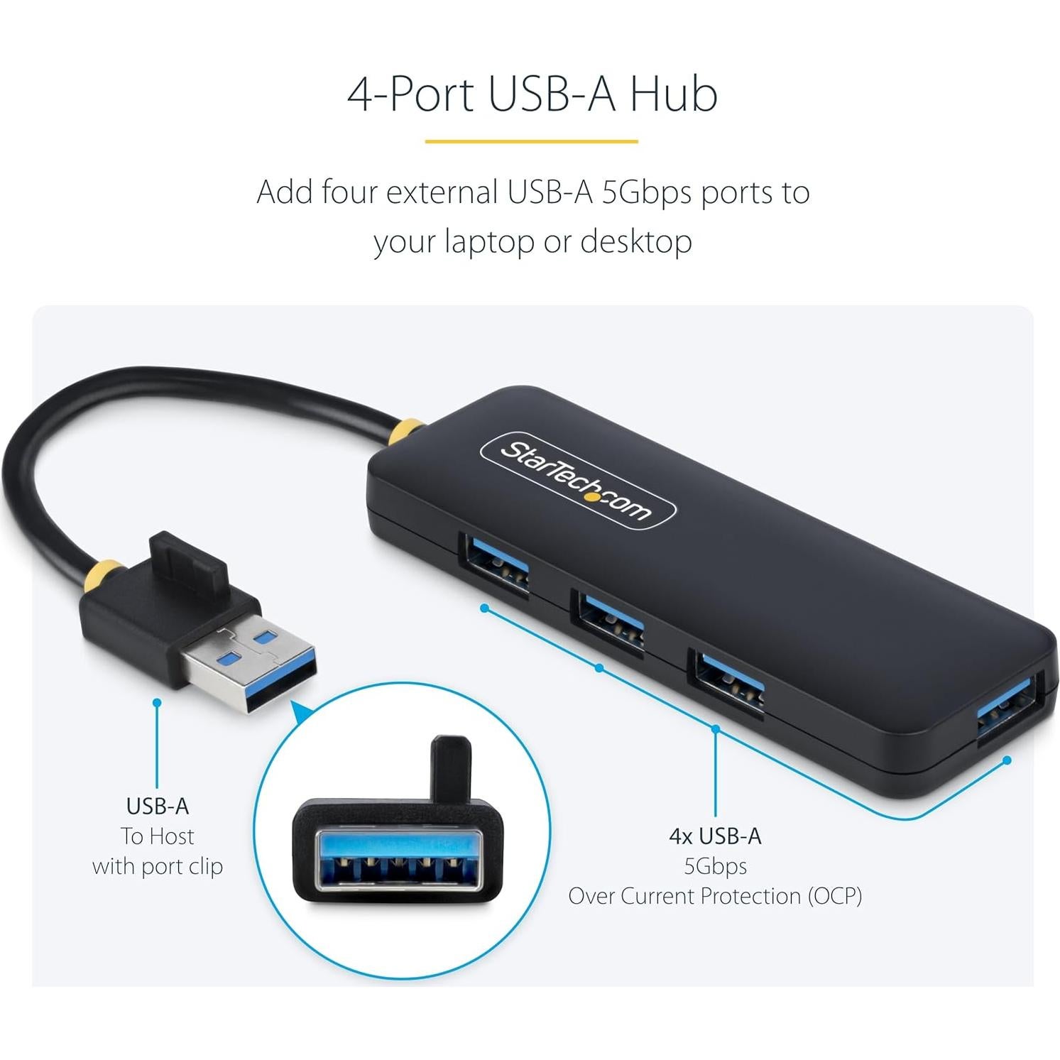 Hub USB-A de 4 Puertos StarTech.com, USB 3.0, Compacto y Portátil