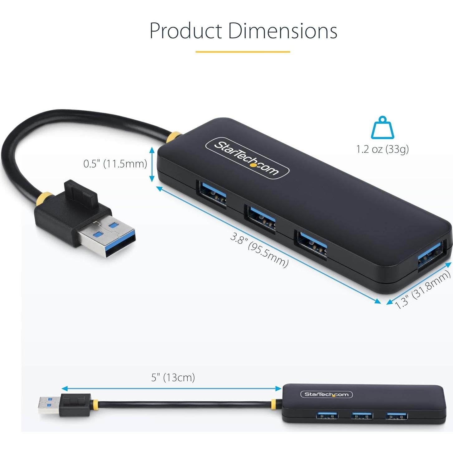 Hub USB-A de 4 Puertos StarTech.com, USB 3.0, Compacto y Portátil