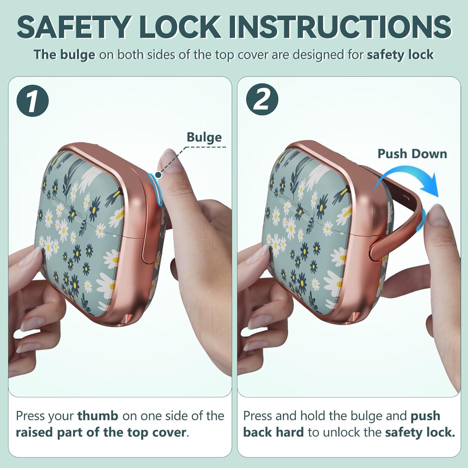 Funda Inesore para AirPods Pro 2da Gen con Cerradura - Flores Verdes