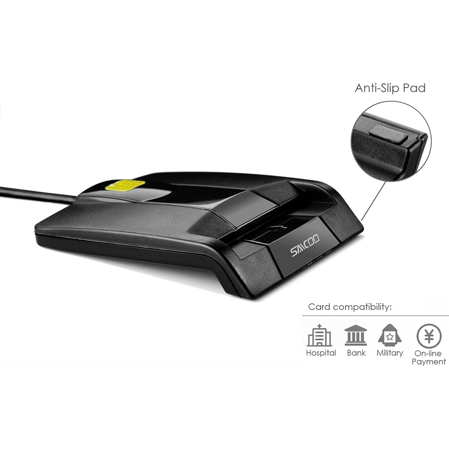 Lector de Tarjeta Inteligente CAC Saicoo USB para Mac y Windows