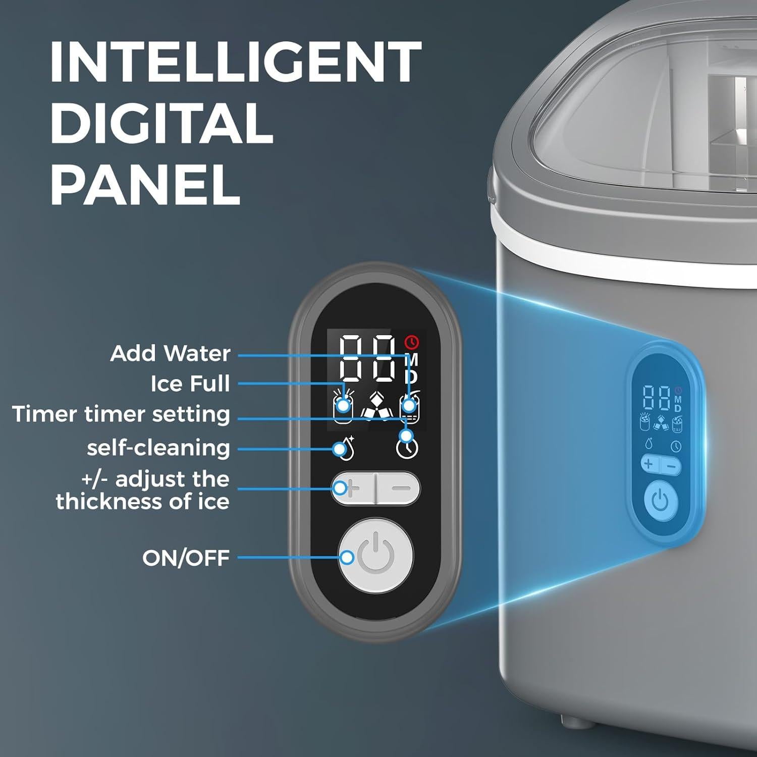 Máquina de Hielo COWSAR 30 kg/día Portátil Gris