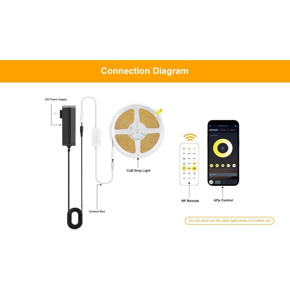 Tira de luz LED COB regulable Pandery 2m CCT 2700K-6500K