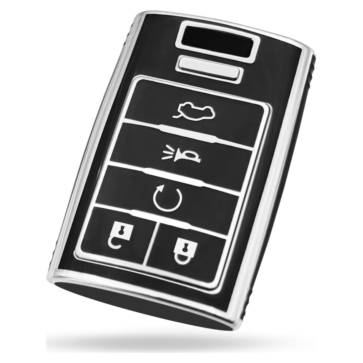 Cubierta de llavero TPU Cadil1ac SRX ATS ELR XTS 2010-2015 - Negro