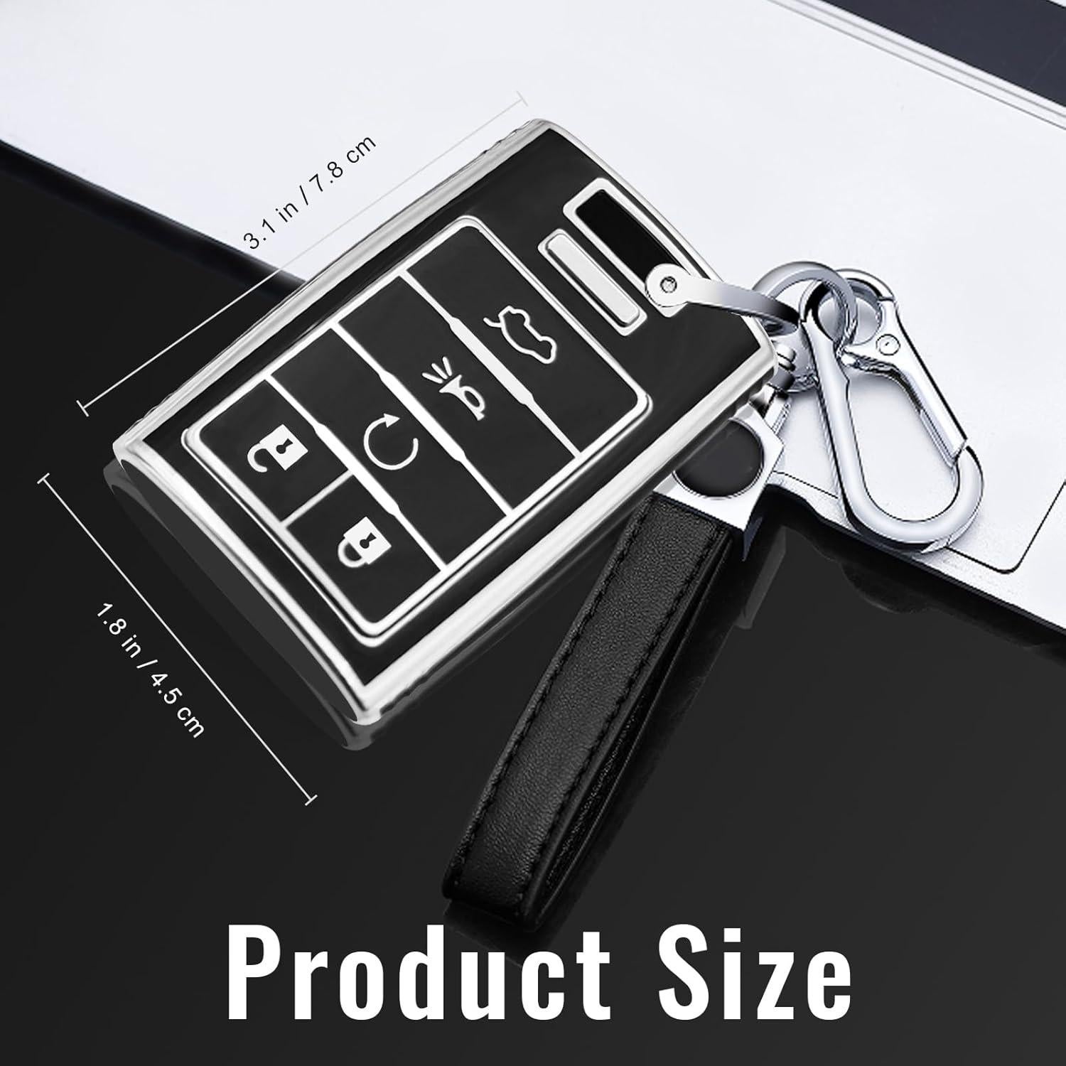 Cubierta de llavero TPU Cadil1ac SRX ATS ELR XTS 2010-2015 - Negro