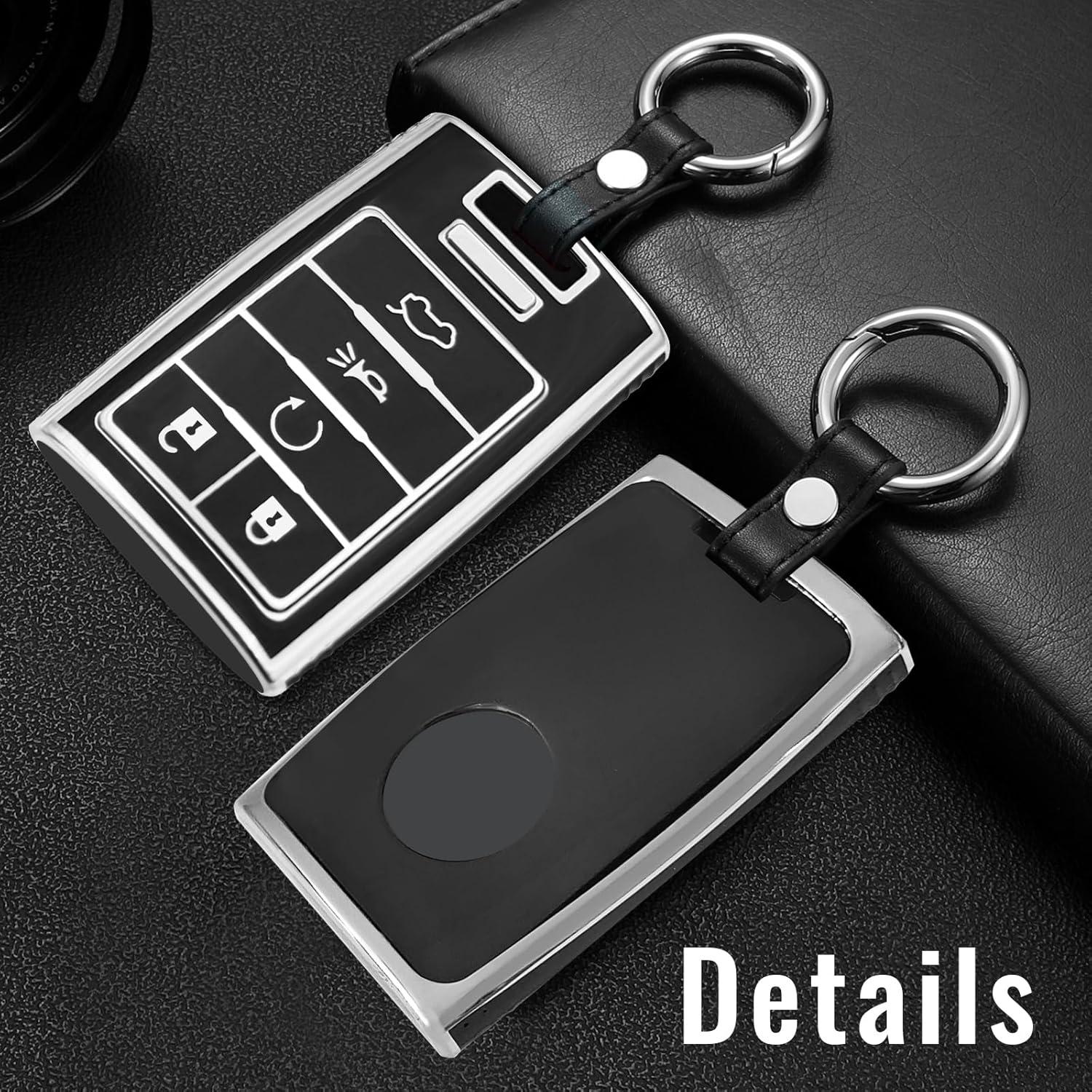 Cubierta de llavero TPU Cadil1ac SRX ATS ELR XTS 2010-2015 - Negro