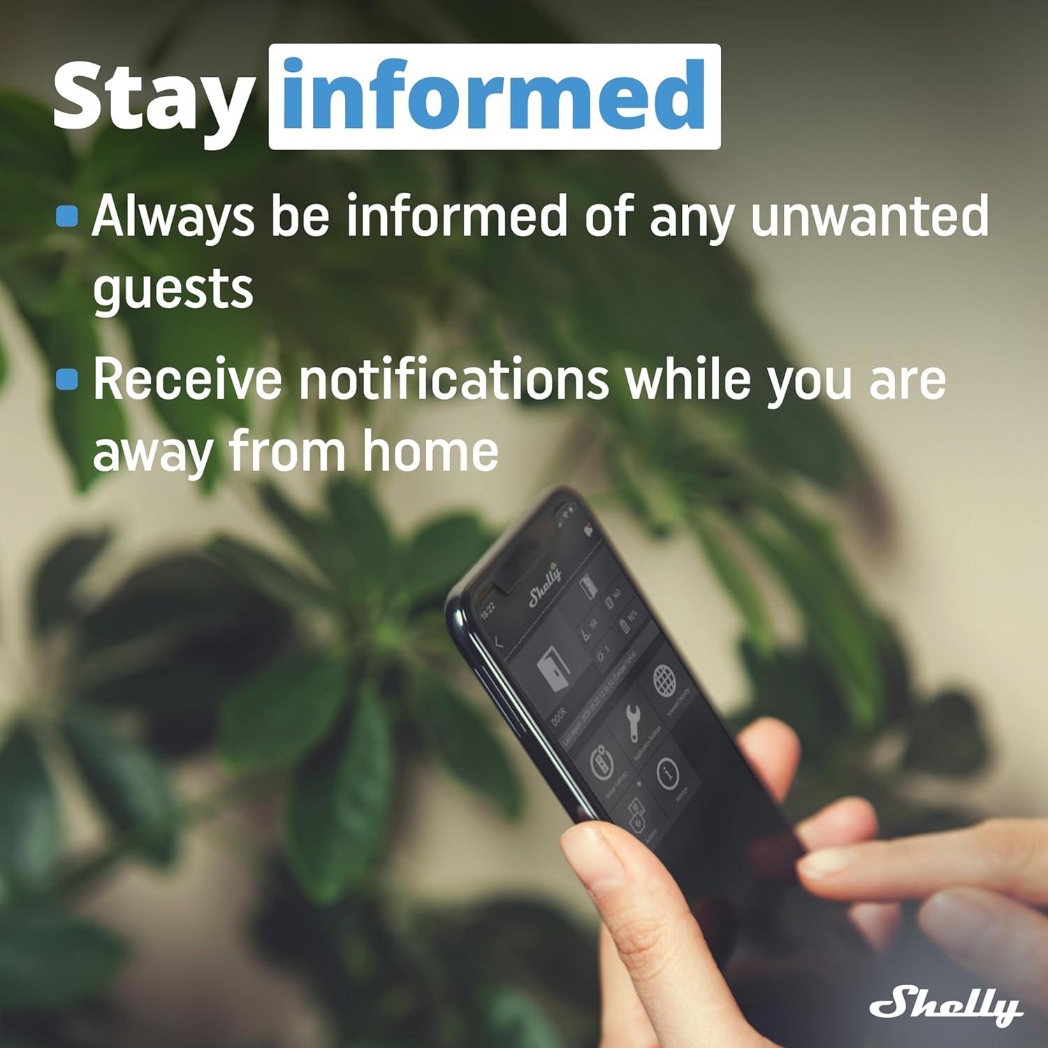 Sensor de Puerta/Ventana Shelly Blu Negro | Bluetooth | 5 Años Batería