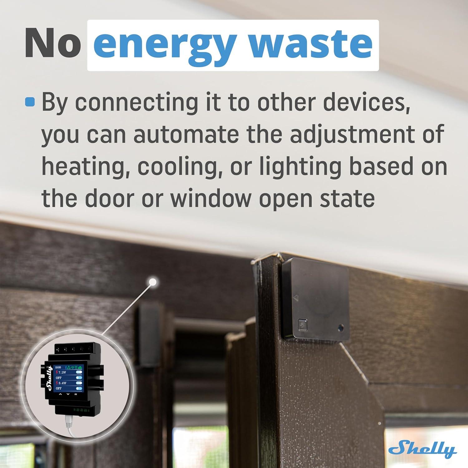 Sensor de Puerta/Ventana Shelly Blu Negro | Bluetooth | 5 Años Batería