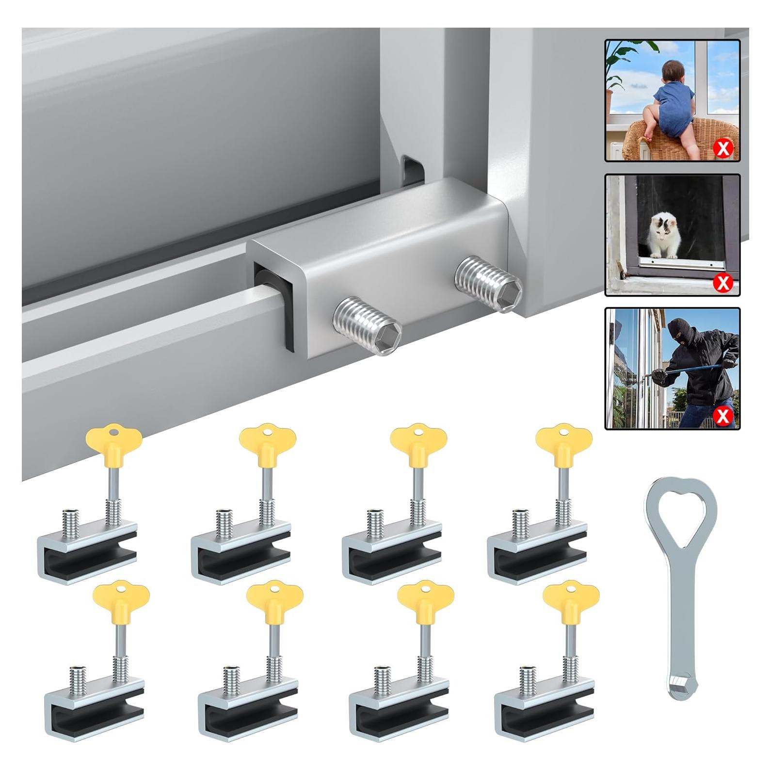 Cerraduras Deslizantes de Seguridad Reliancer - 8 Piezas Aluminio