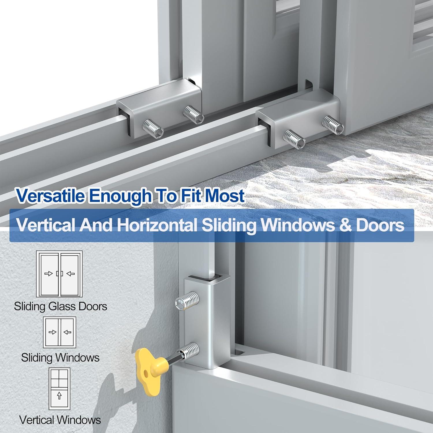 Cerraduras Deslizantes de Seguridad Reliancer - 8 Piezas Aluminio