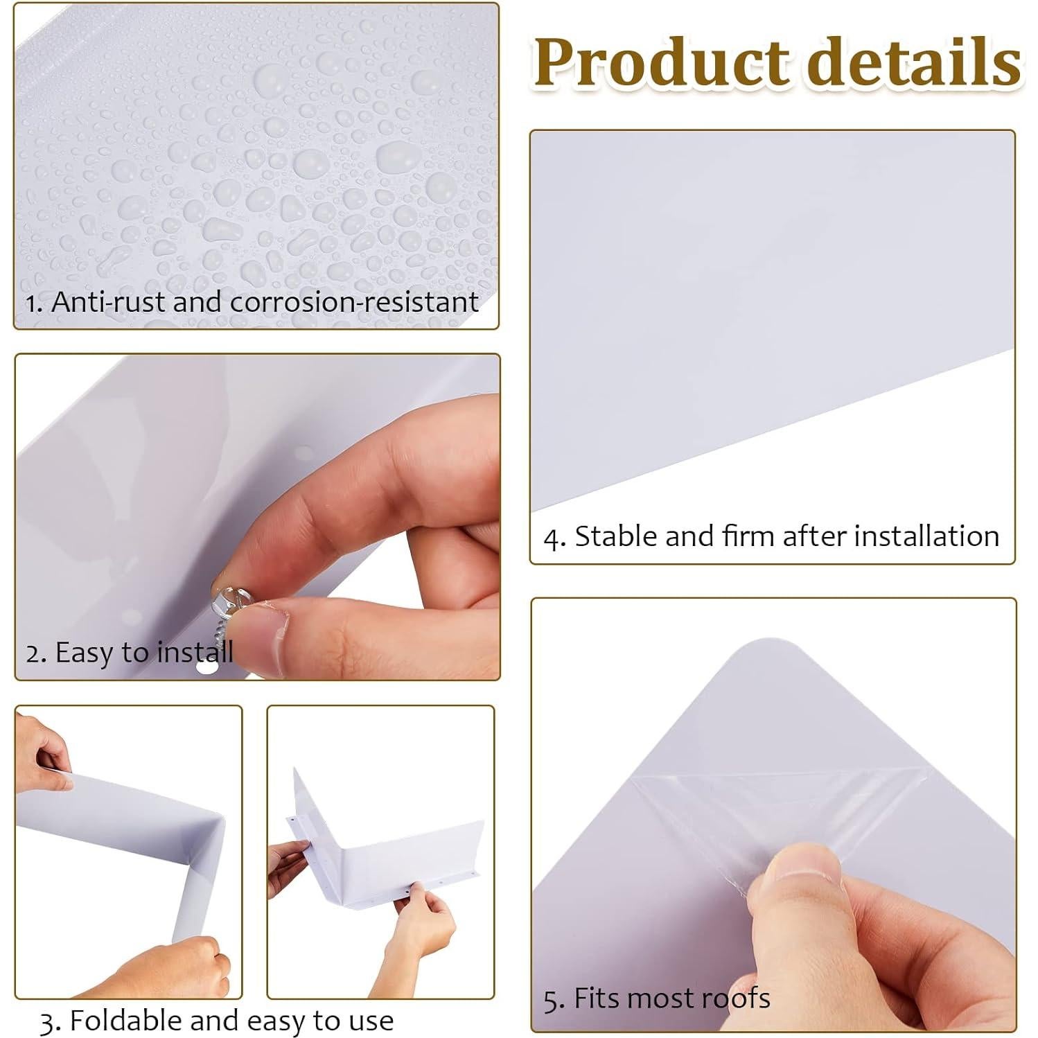 4 Protectores de Canalón Plegables Amylove con Tornillos