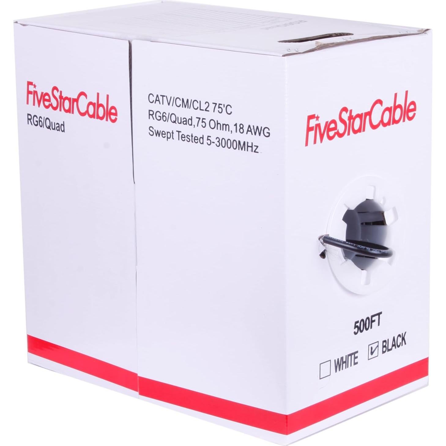 Cable Coaxial Cuádruple Apantallado 152.4m FiveStarCable