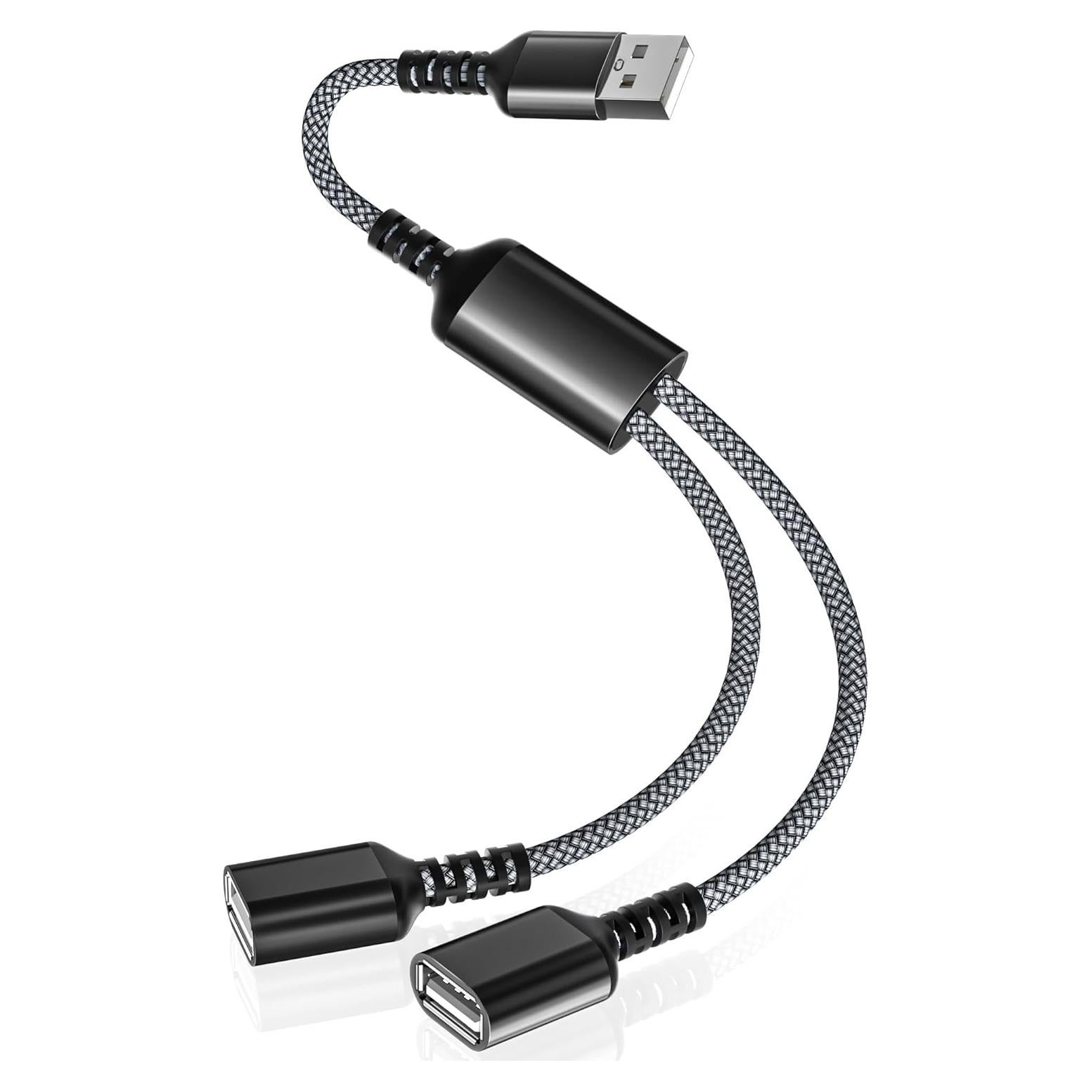 Divisor USB-A Itramax 30.48CM Doble Puerto Extensor Negro