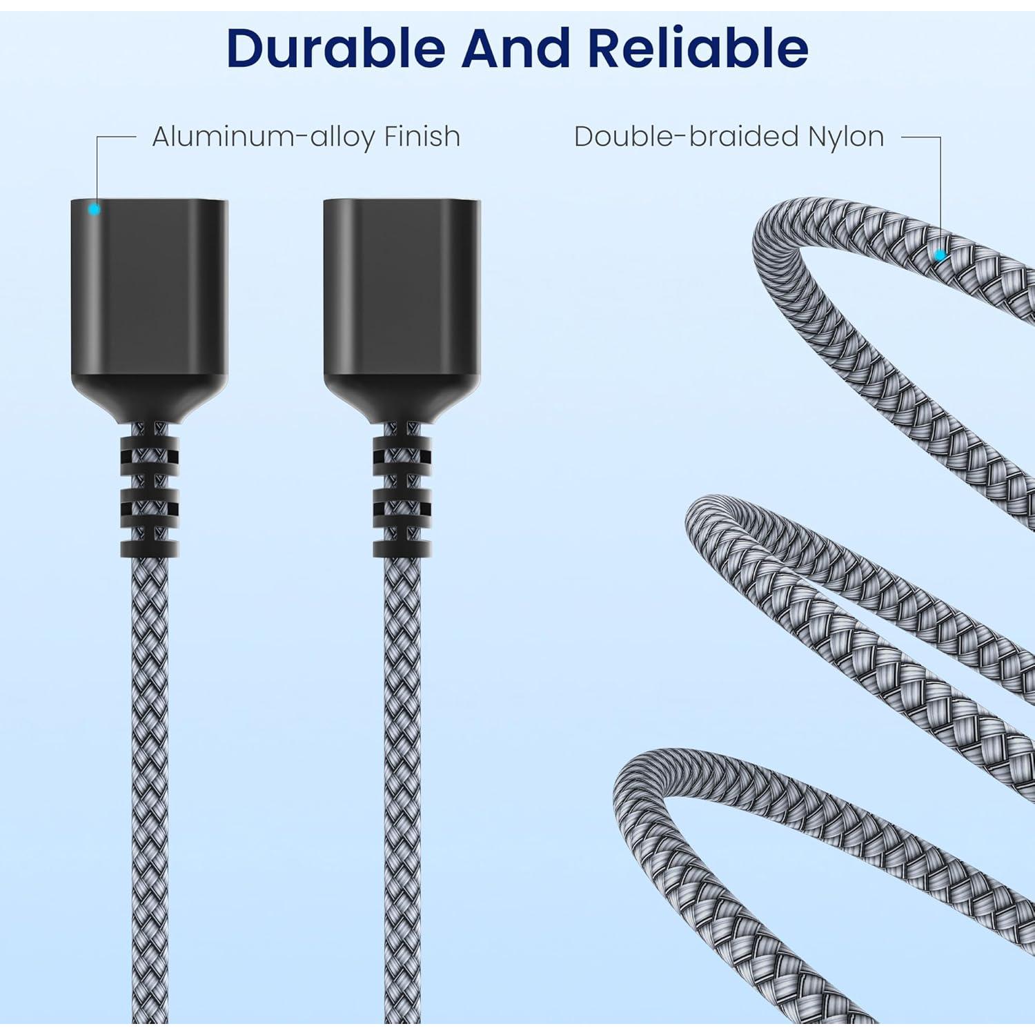 Divisor USB-A Itramax 30.48CM Doble Puerto Extensor Negro