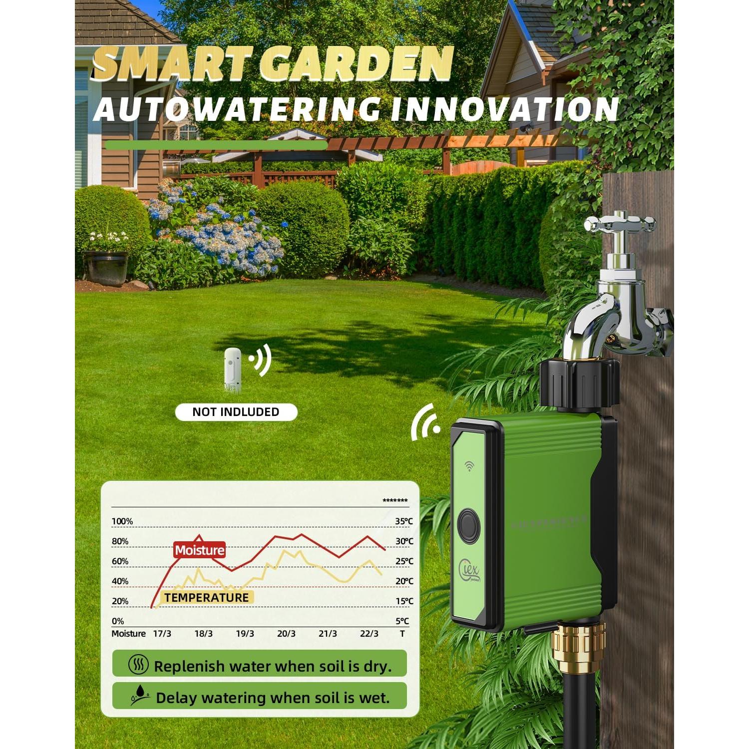 Temporizador de Riego Inteligente GIEX ZIGBEE con Medidor de Flujo