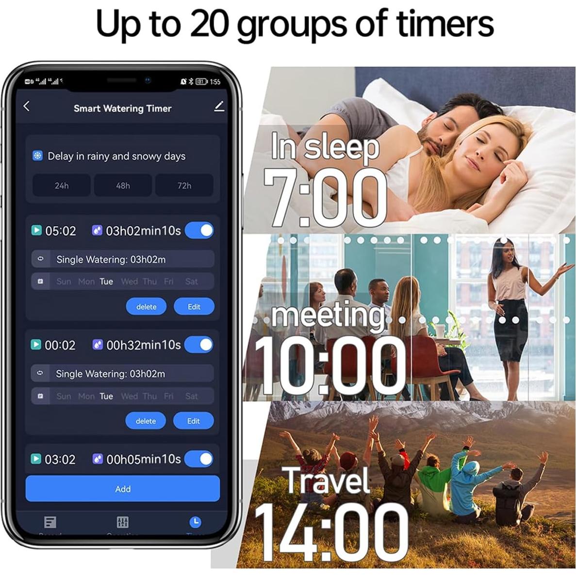 Temporizador de Riego Inteligente GIEX ZIGBEE con Medidor de Flujo