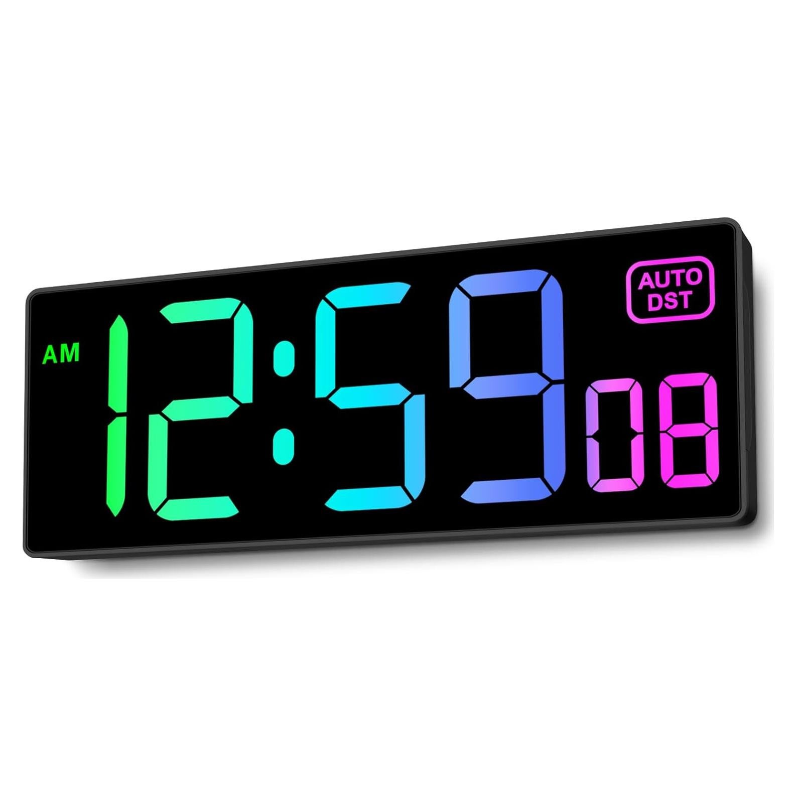 Reloj de Pared Digital LED Soobest 10.2" RGB con Segundos