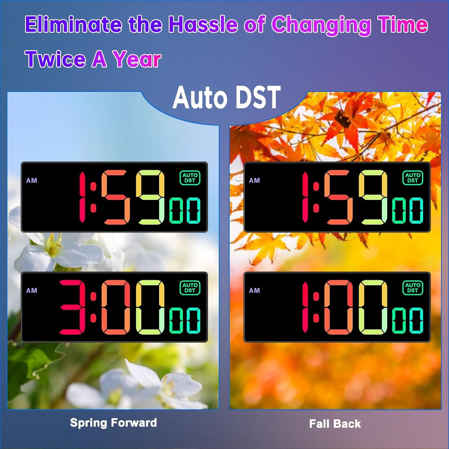 Reloj de Pared Digital LED Soobest 10.2" RGB con Segundos