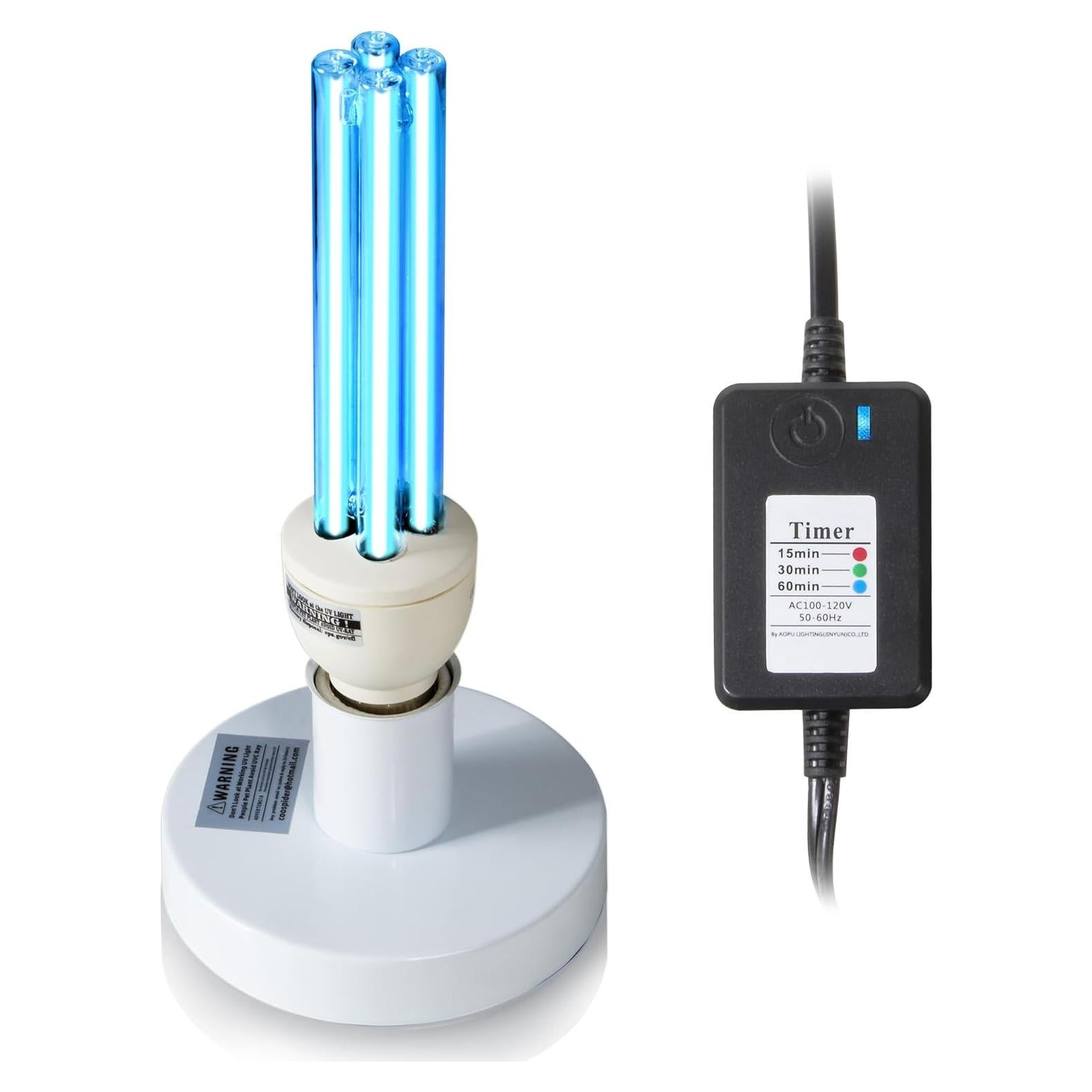 Lámpara UV portátil 25W con ozono y temporizador 3 velocidades