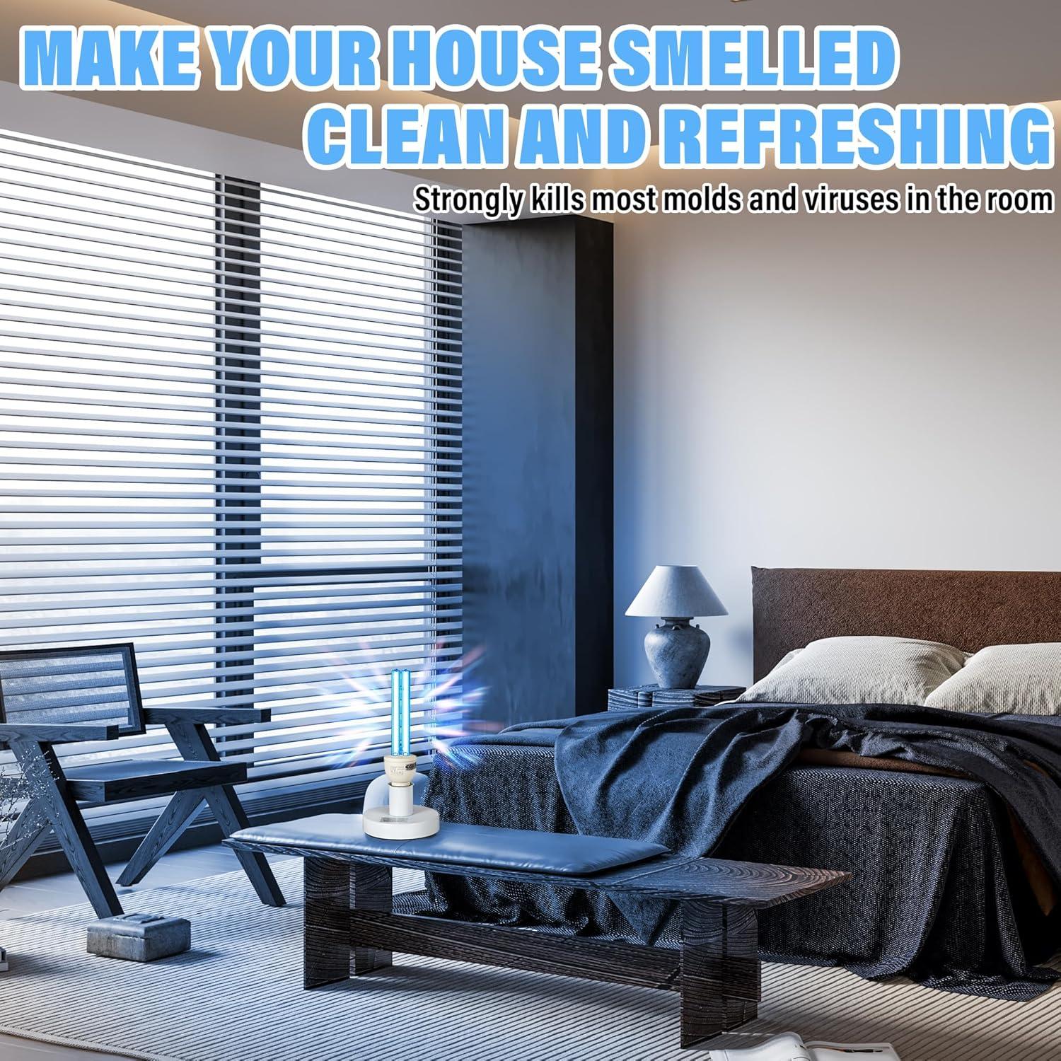 Lámpara UV portátil 25W con ozono y temporizador 3 velocidades