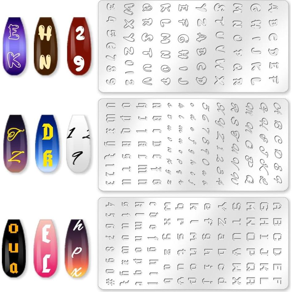 Plantillas de Estampado de Uñas Beinkmake - 3 Piezas, Acero Inoxidable