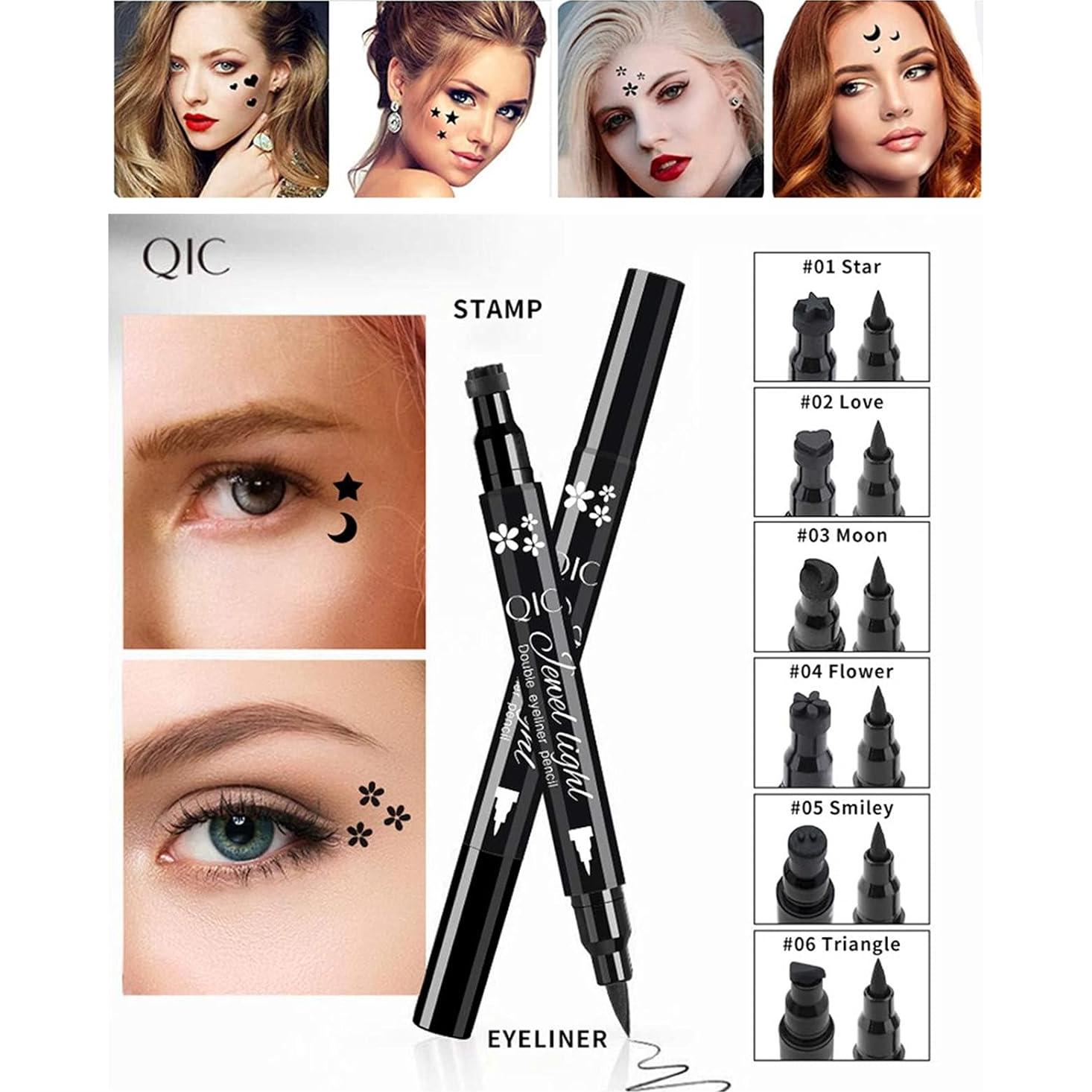 Set de Delineadores Go Ho con 6 Sellos de Formas - Negro