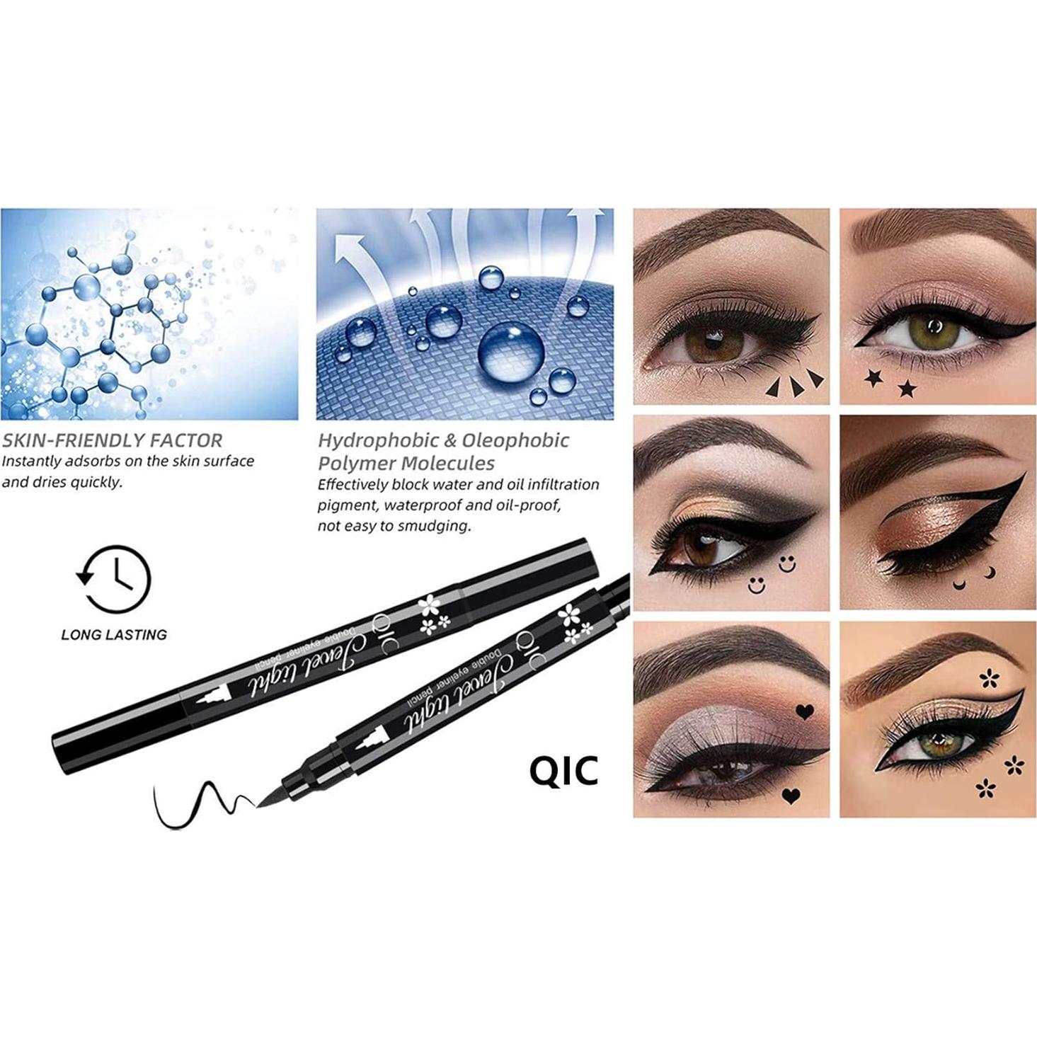 Set de Delineadores Go Ho con 6 Sellos de Formas - Negro