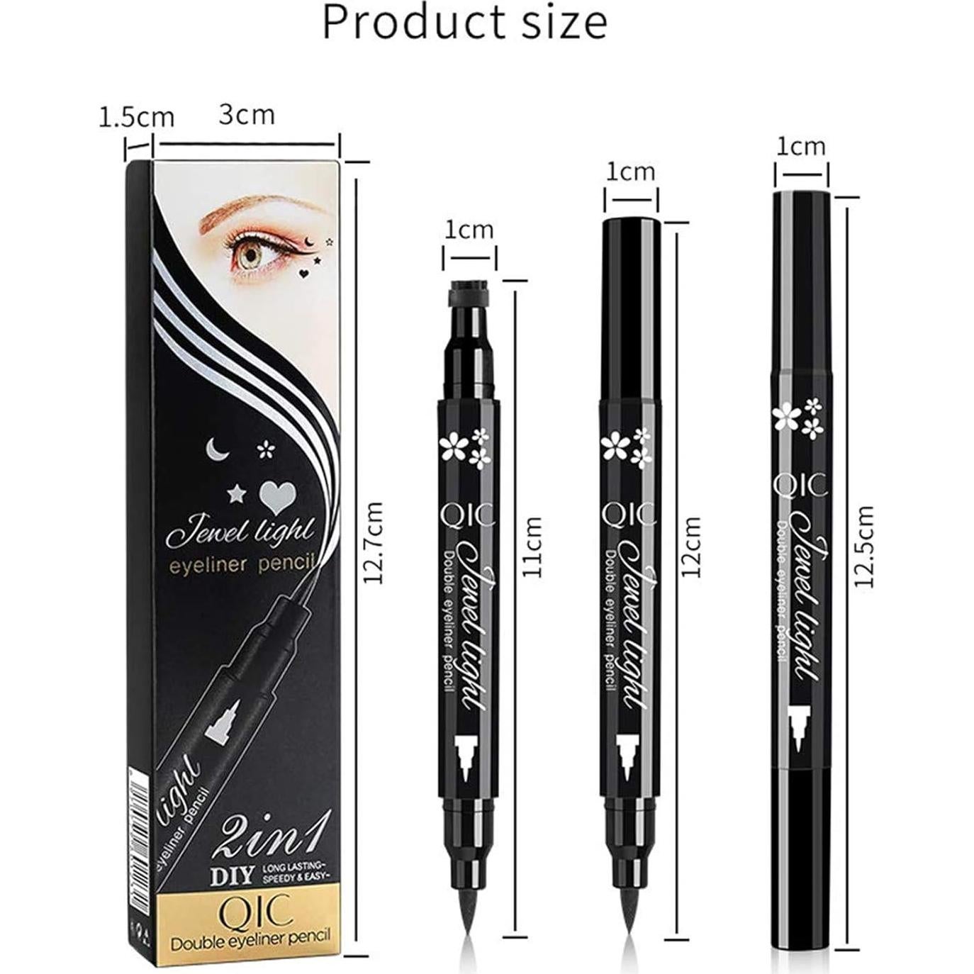 Set de Delineadores Go Ho con 6 Sellos de Formas - Negro