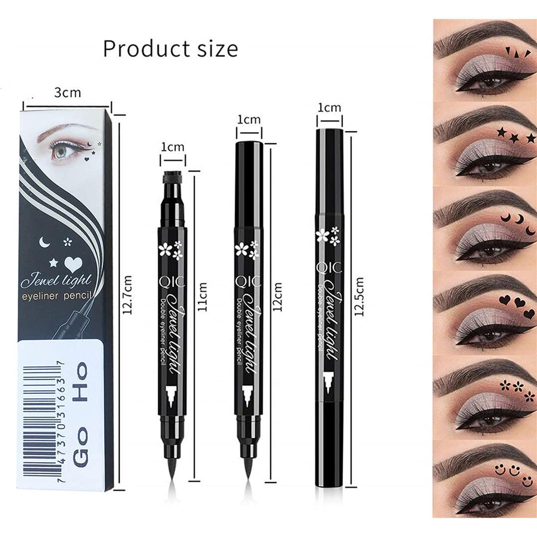 Set de Delineadores Go Ho con 6 Sellos de Formas - Negro