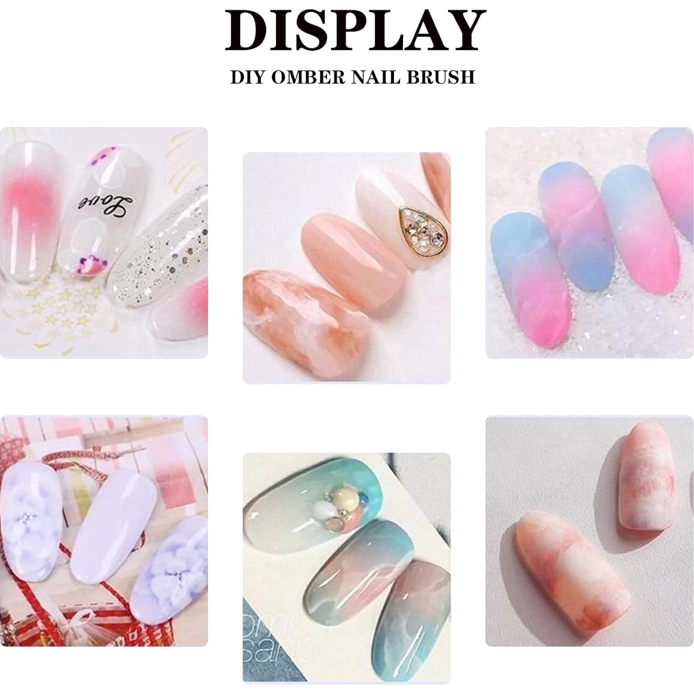 10 Pinceles de Arte de Uñas Ombre METOOLS - Degradado Azul